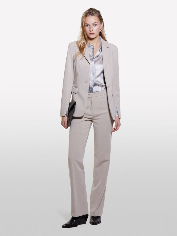 Blazer bege slim fit - blazers para mulher | Sisley