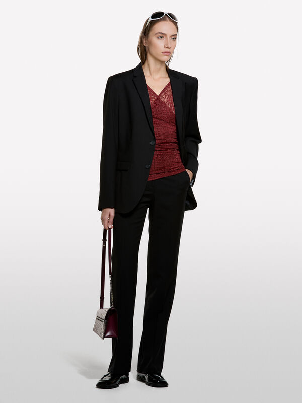 Calças slim flare fit - calças flare para mulher | Sisley