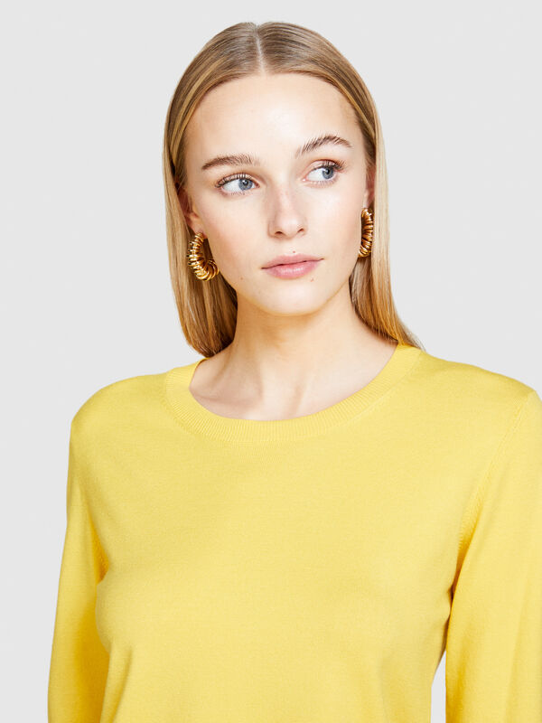 Camisola cor sólida - camisolas gola redonda para mulher | Sisley