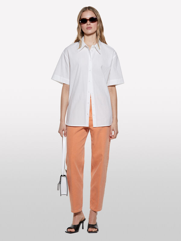 Camisa branca com abertura - camisas para mulher | Sisley
