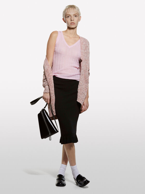 Top de malha rosa pastel - tops para mulher | Sisley