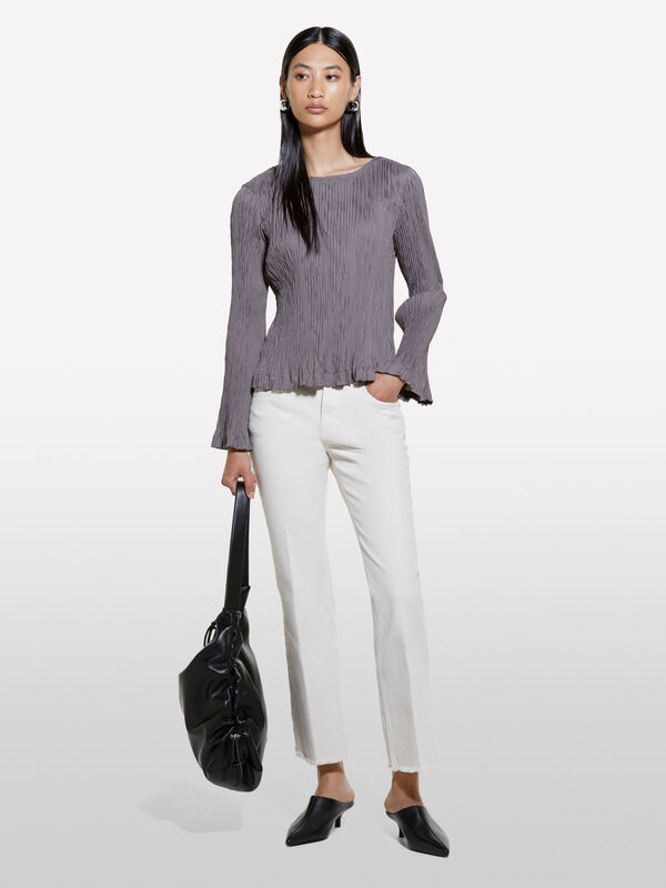 Jeans color flare fit branco nata - jeans bootcut e flare para mulher | Sisley
