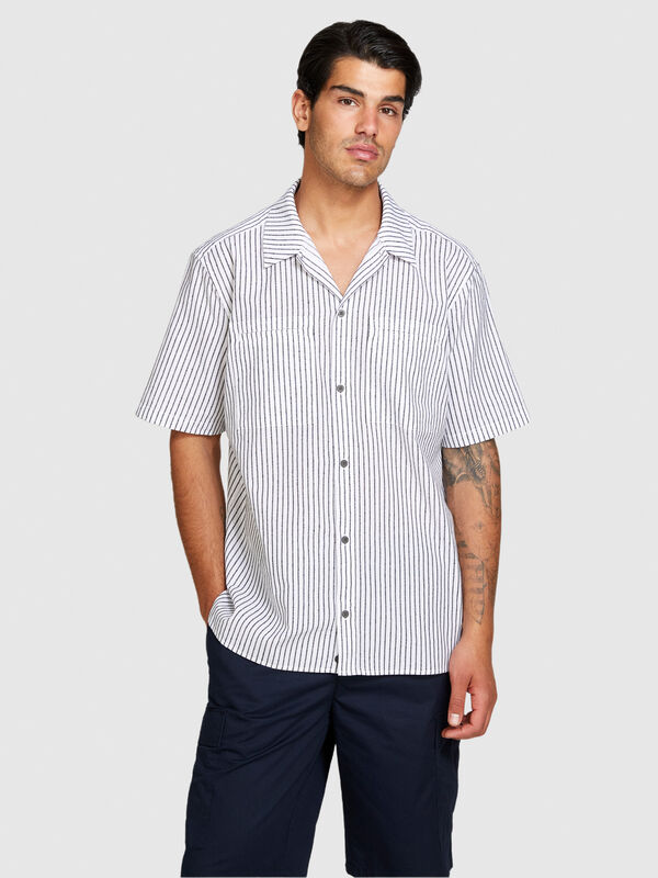Camisa riscada de mangas curtas - camisas regular para homem | Sisley