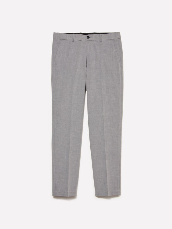 Calças chino cinza-claro - calças slim para homem | Sisley