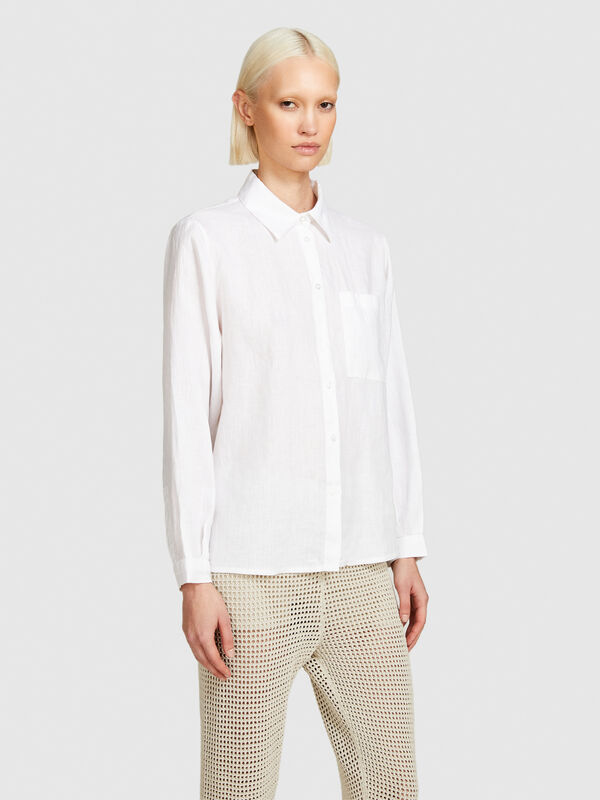 Camisa 100% linho - camisas para mulher | Sisley