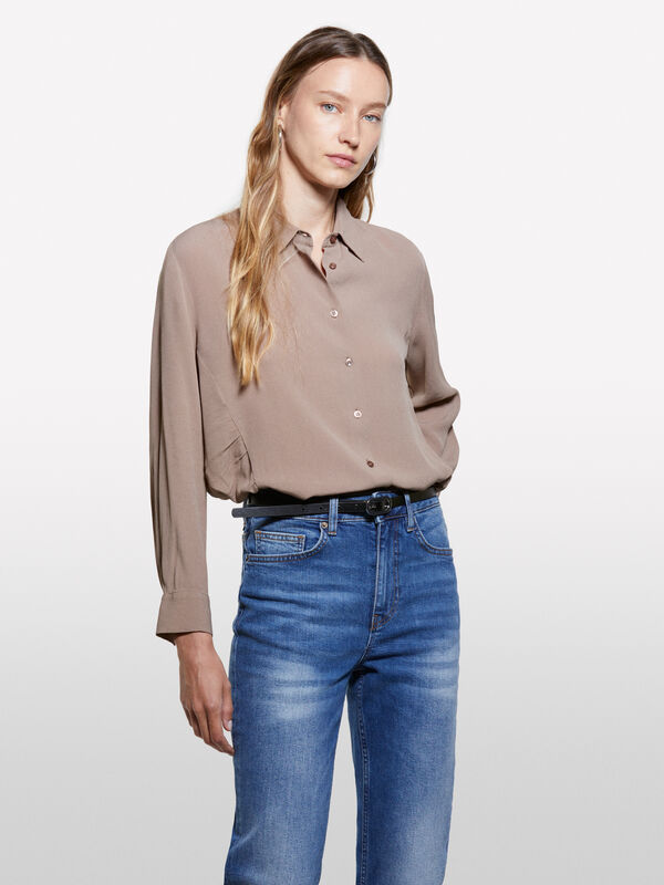 Camisa over fit castanho - camisas para mulher | Sisley