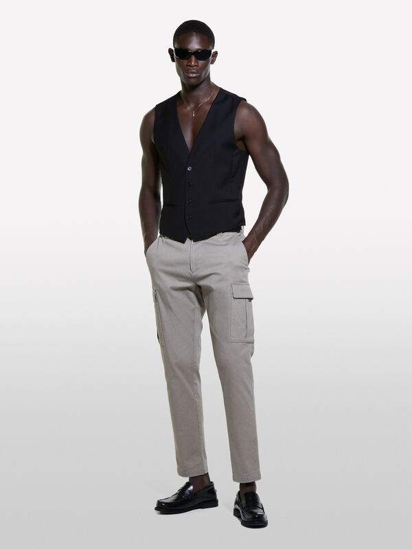 Cargo marrom slim comfort fit - cal&ccedil;as cargo para homem | Sisley