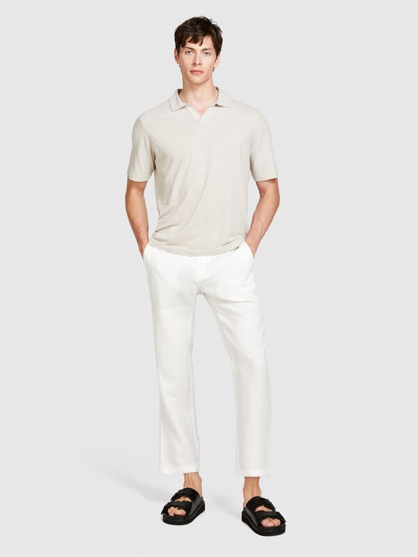 Regular fit trousers in 100% linen - calças regular para homem | Sisley
