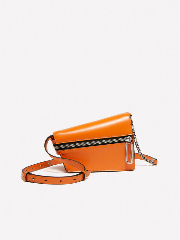 Bolsa assimétrica pequena alaranjada - bolsas tiracolo e de ombro para mulher | Sisley