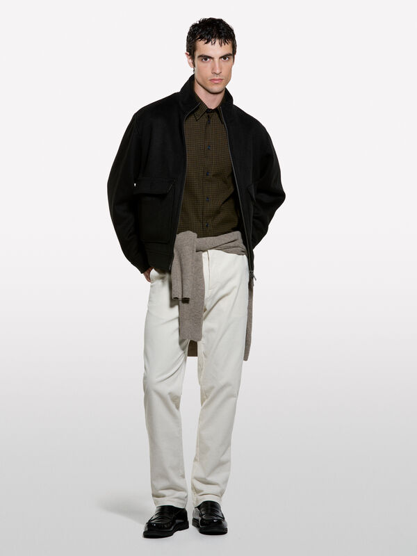 Dark flannel shirt - camisas regular para homem | Sisley