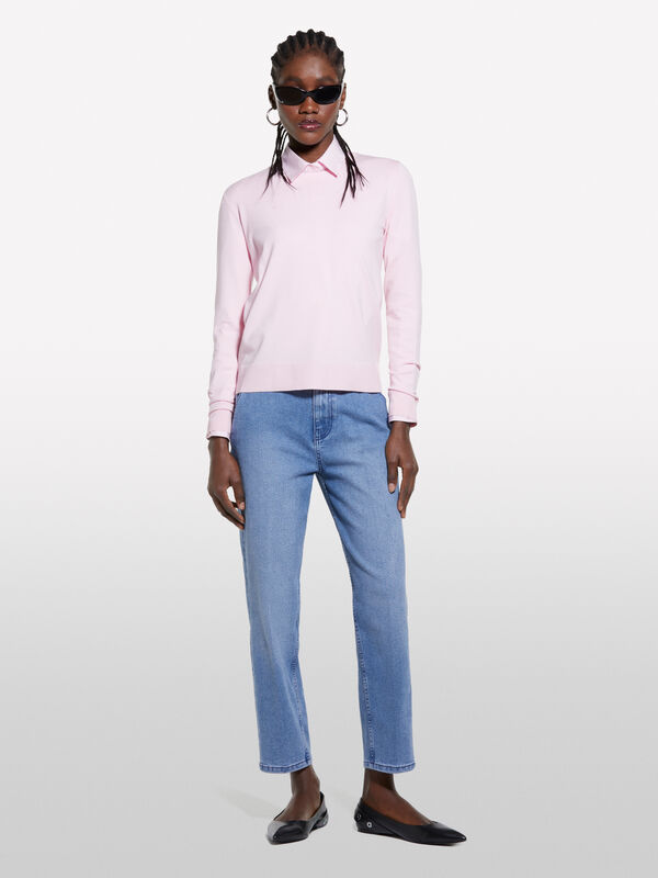 Camisola de gola redonda rosa - camisolas gola redonda para mulher | Sisley