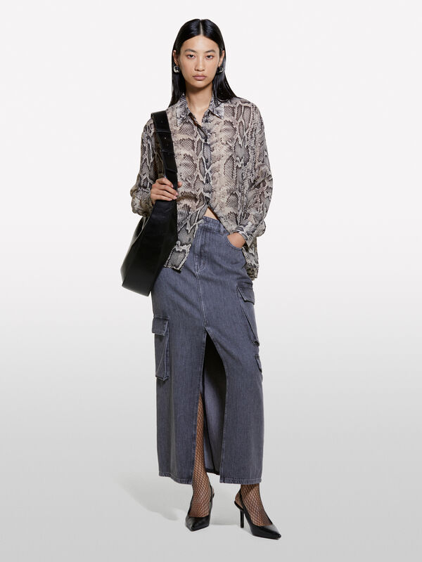 Camisa micropadr&atilde;o efeito p&iacute;ton comfort fit - camisas para mulher | Sisley