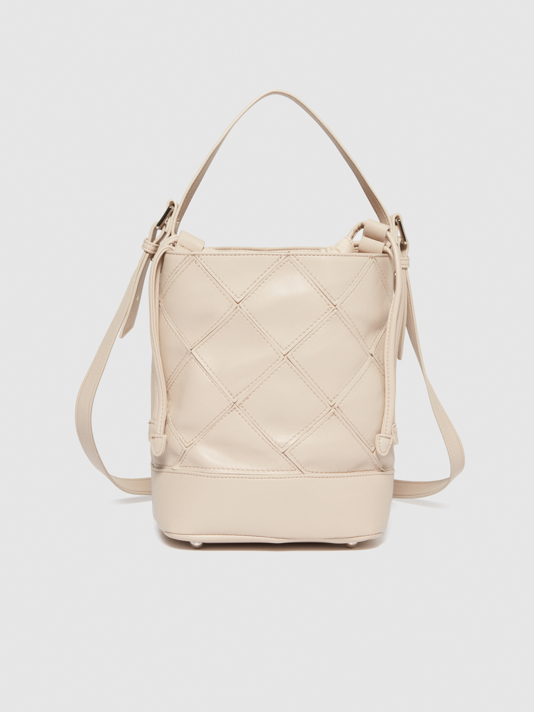Sisley - Woven-effect Bucket Bag, Woman, Beige, Size: ST