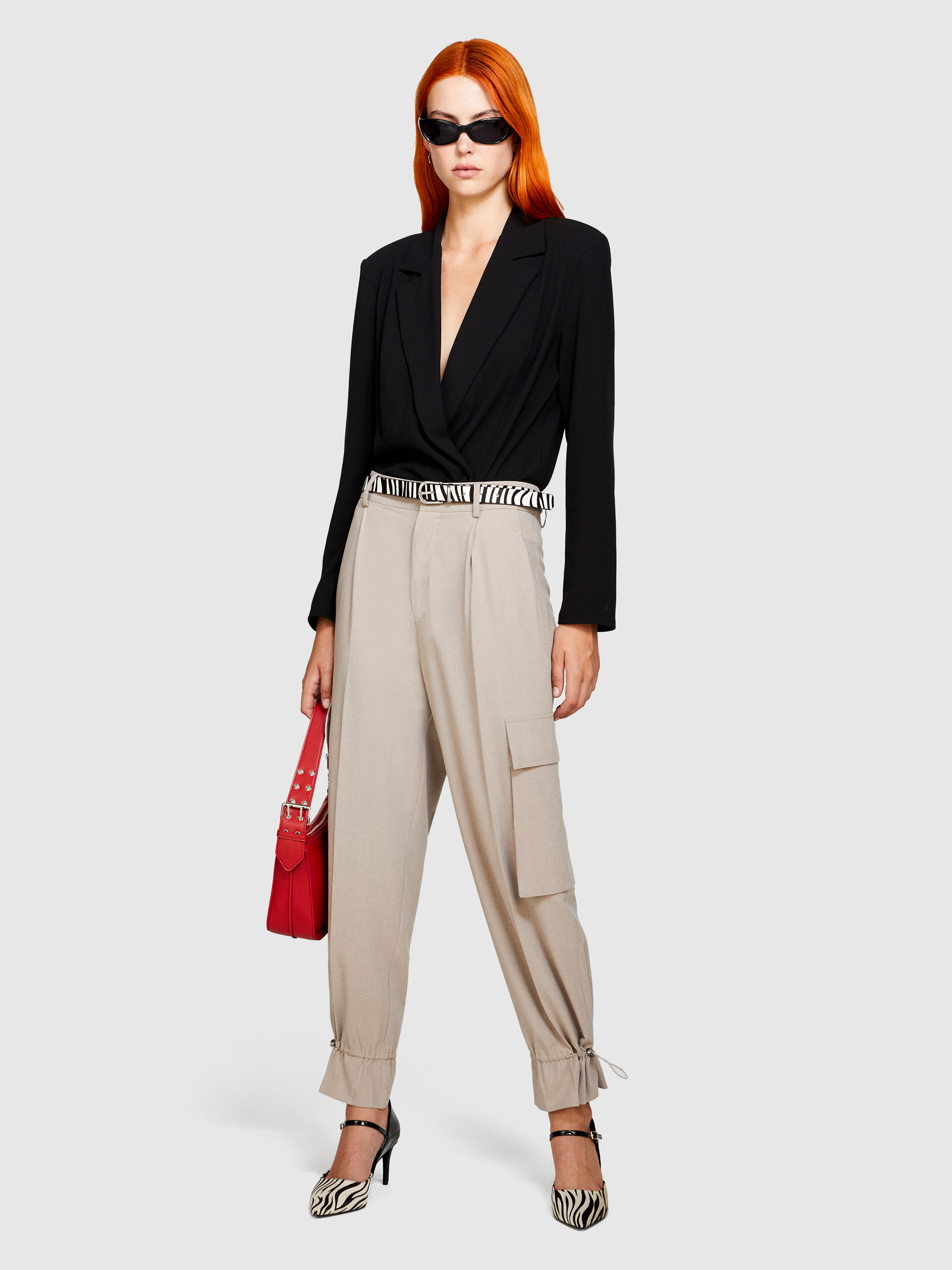 Sisley - Bodysuit With Shoulder Straps, Woman, Black, Size: M