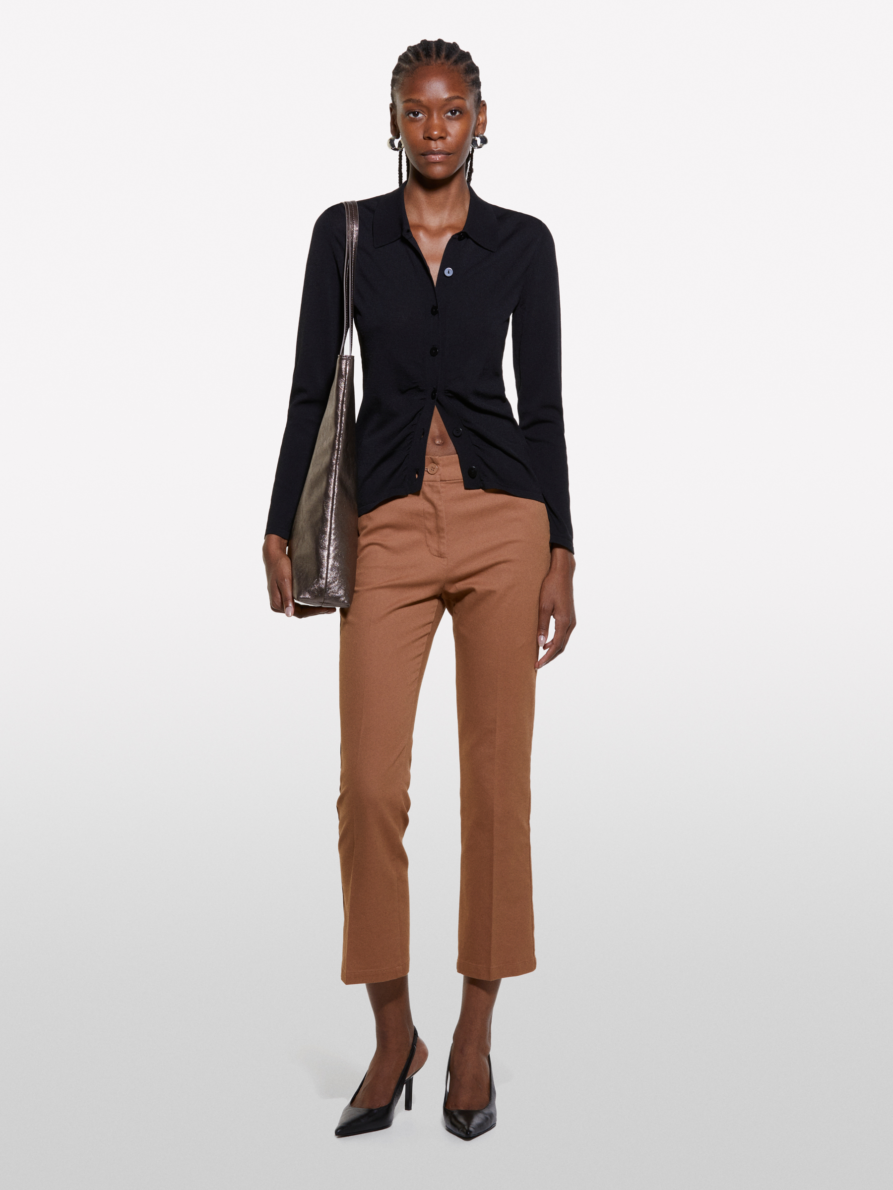 Sisley - Pantalon Slim Camel, Femme, Camel, Taille: 48