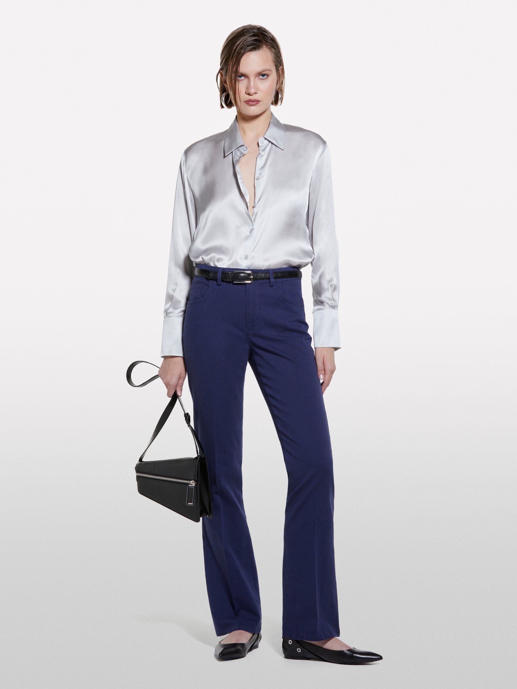 Sisley - Παντελόνι Flare Fit Μπλε Σκούρο, θήλυ, Σκουρο Μπλε, μέγεθος: 46 2025