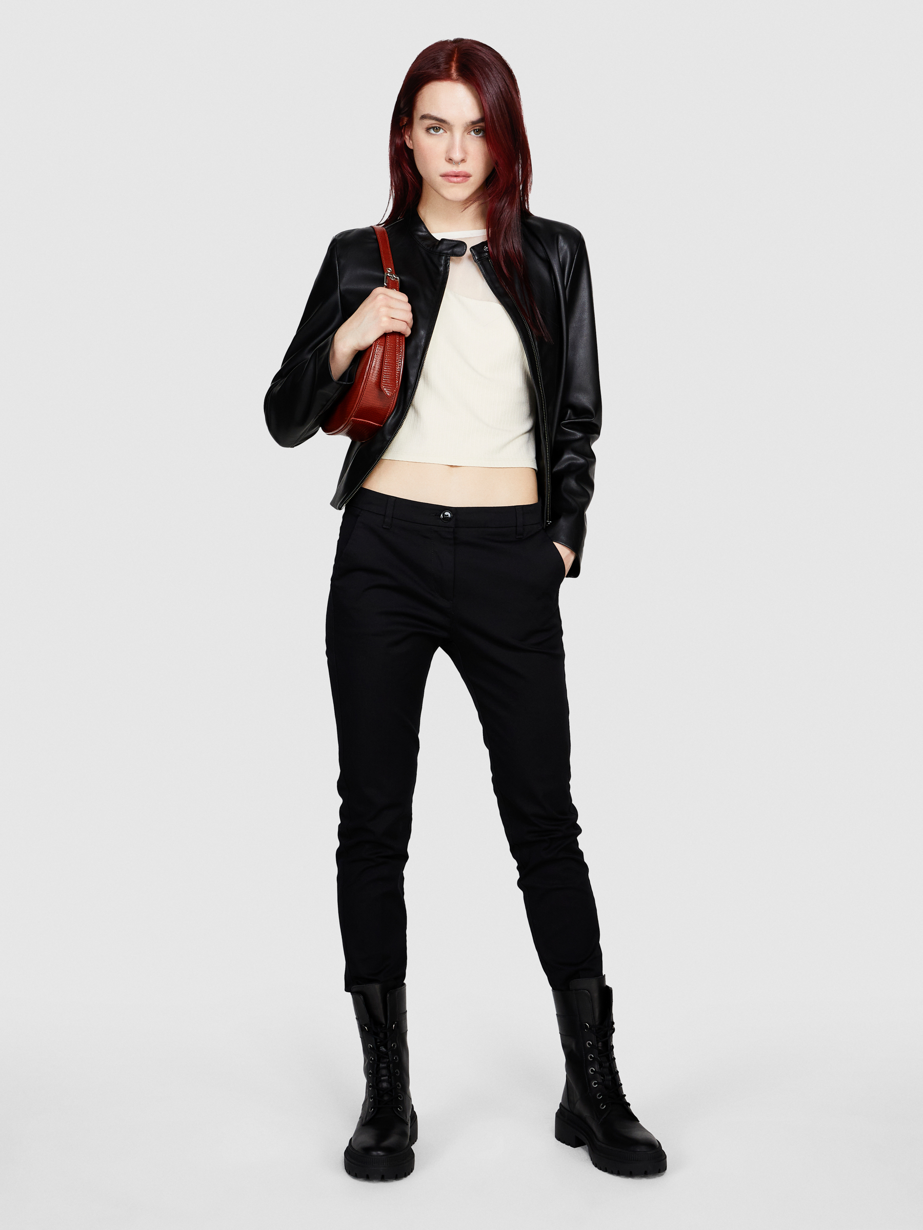 Sisley - Slim Fit Jacket, Woman, Black, Size: 46