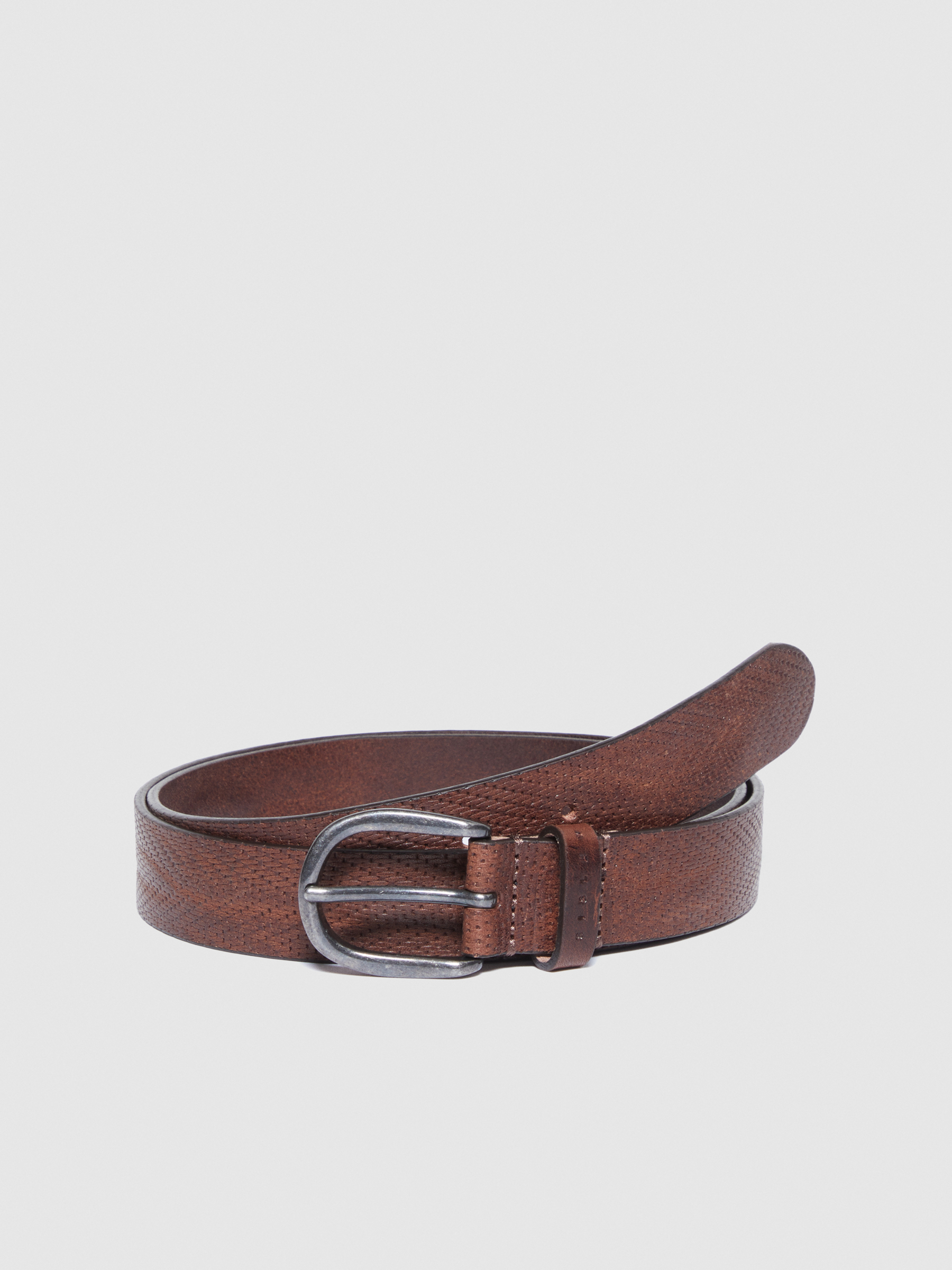 Sisley - Leather Look Belt, Man, Brown, Size: XL