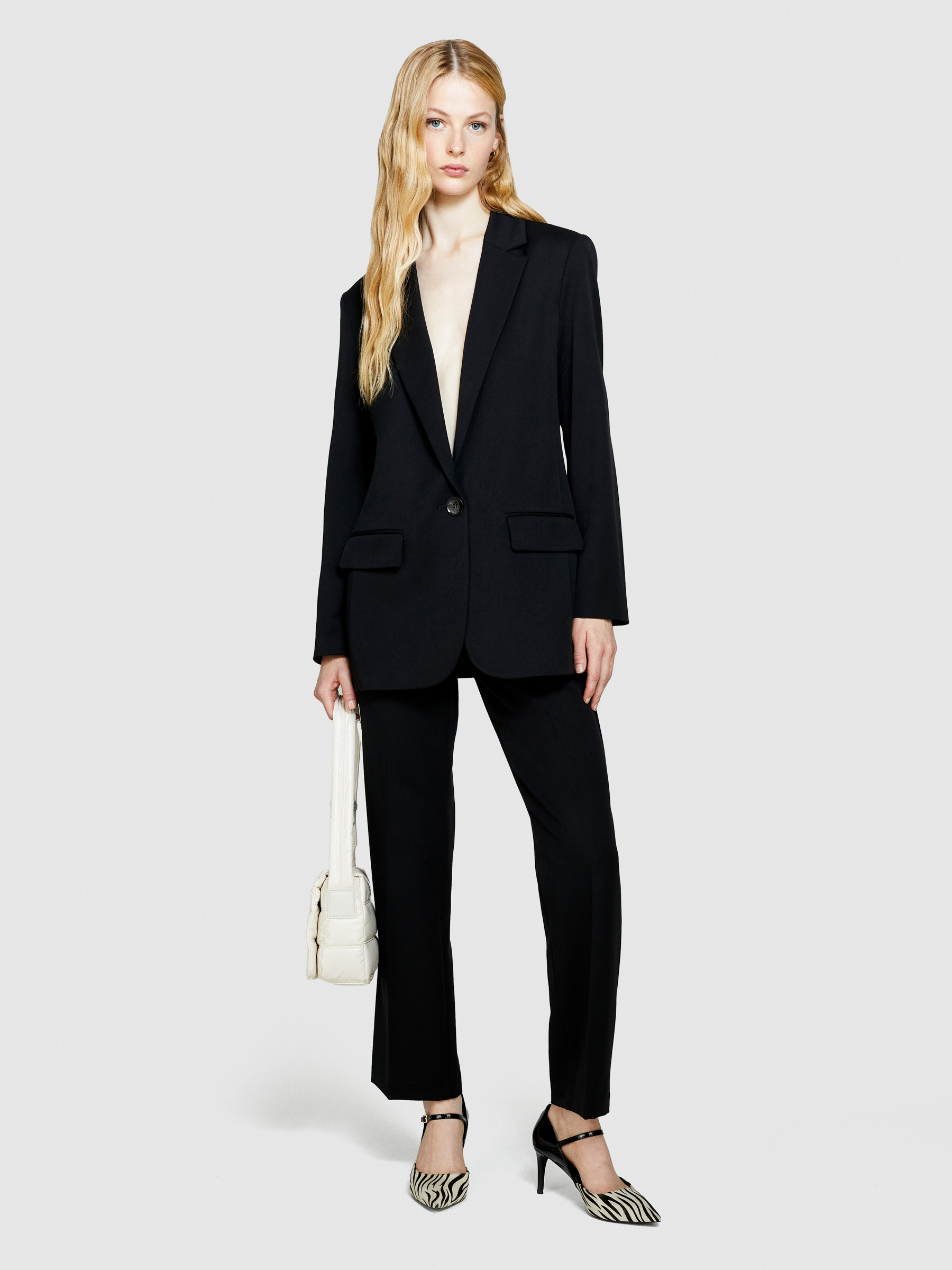 Sisley - Comfort Fit Blazer, Woman, Black, Size: 38