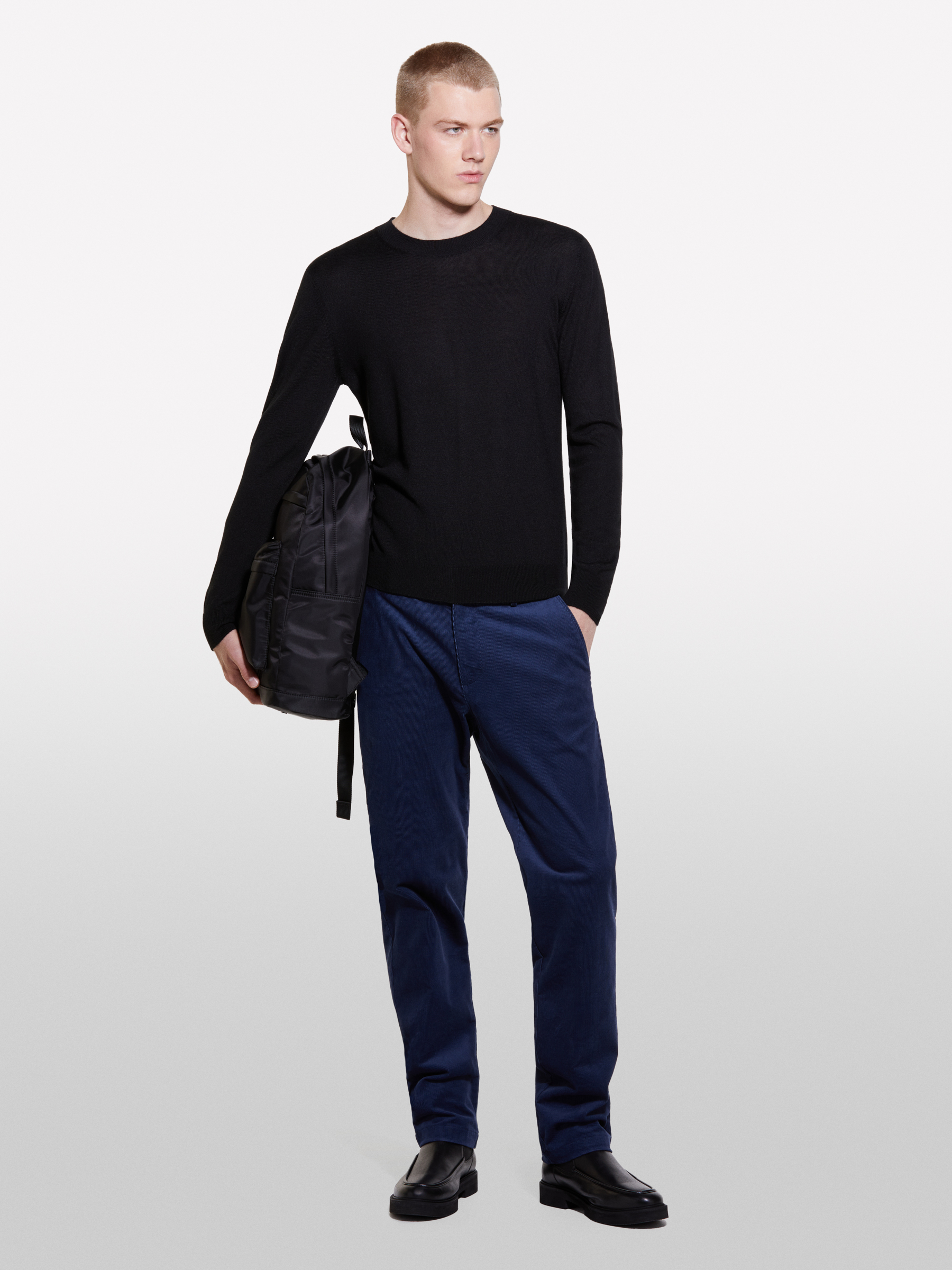 Sisley - Pull Noir En Laine Mélangée, Homme, Noir, Taille: XL