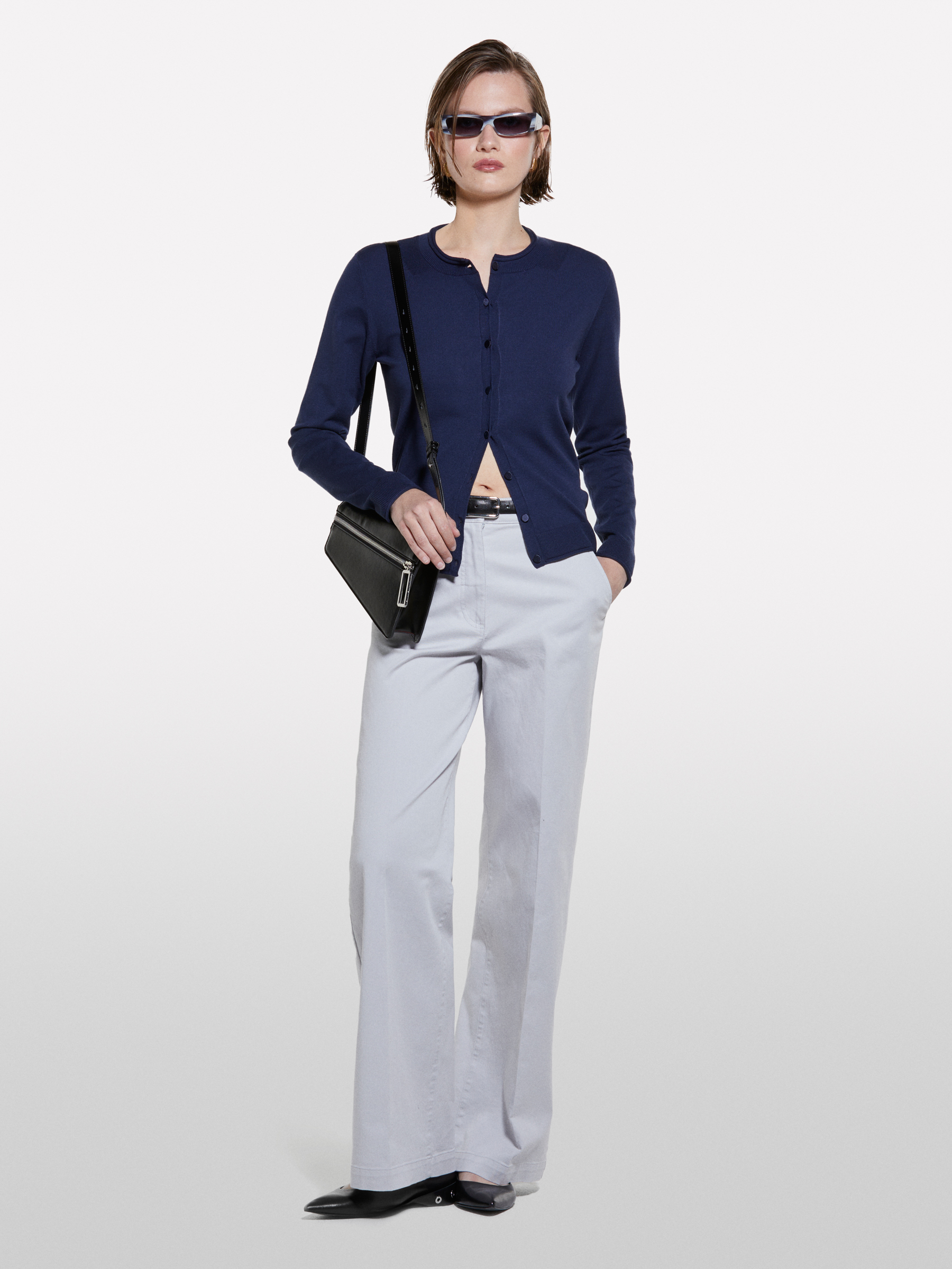  Sisley - Ζακέτα Μπλε Σκούρο Regular Fit, θήλυ, Σκουρο Μπλε, μέγεθος: L 2025