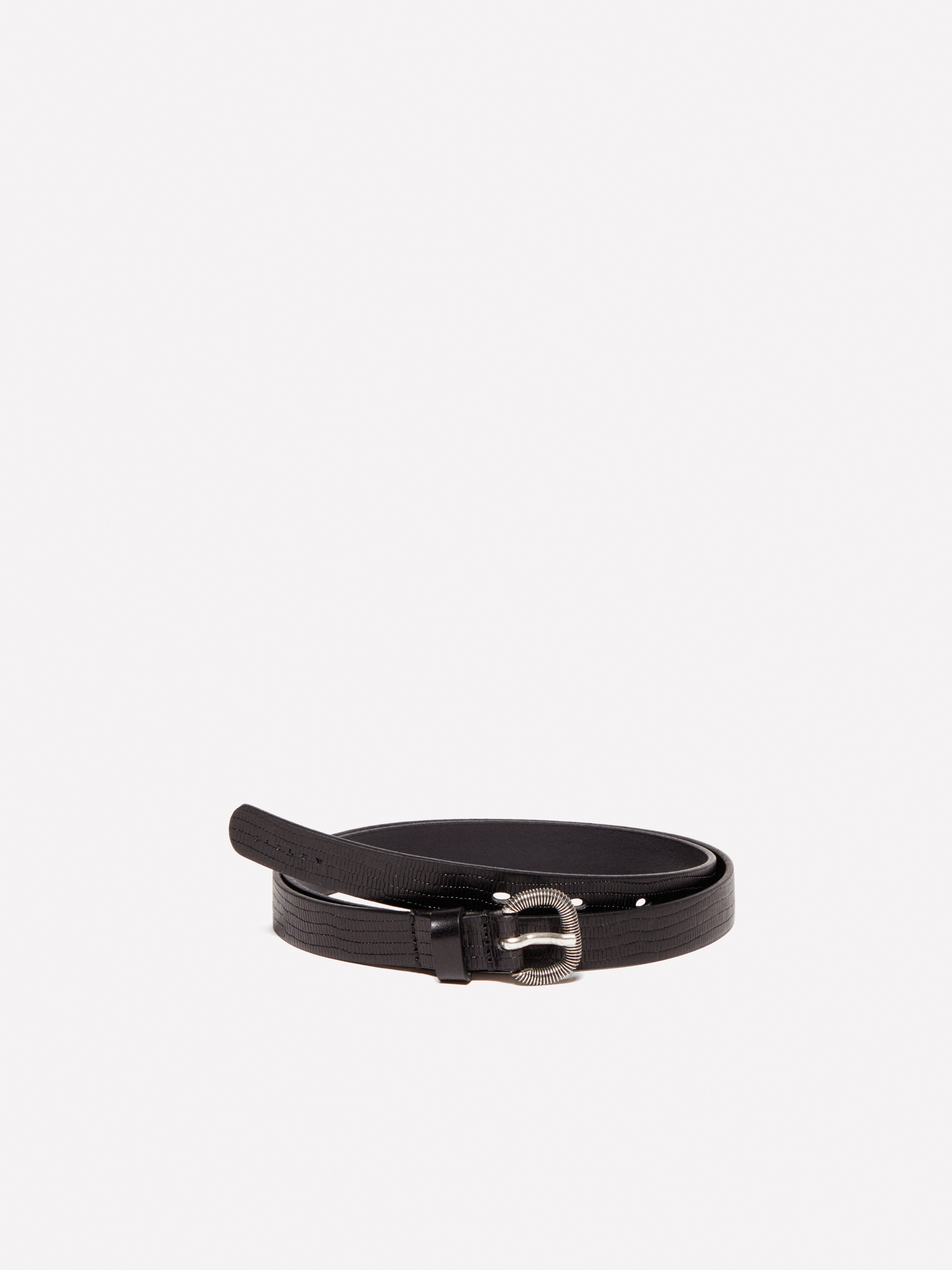 Sisley - Ceinture Fine Noire En 100 % Cuir, Femme, Noir, Taille: XS