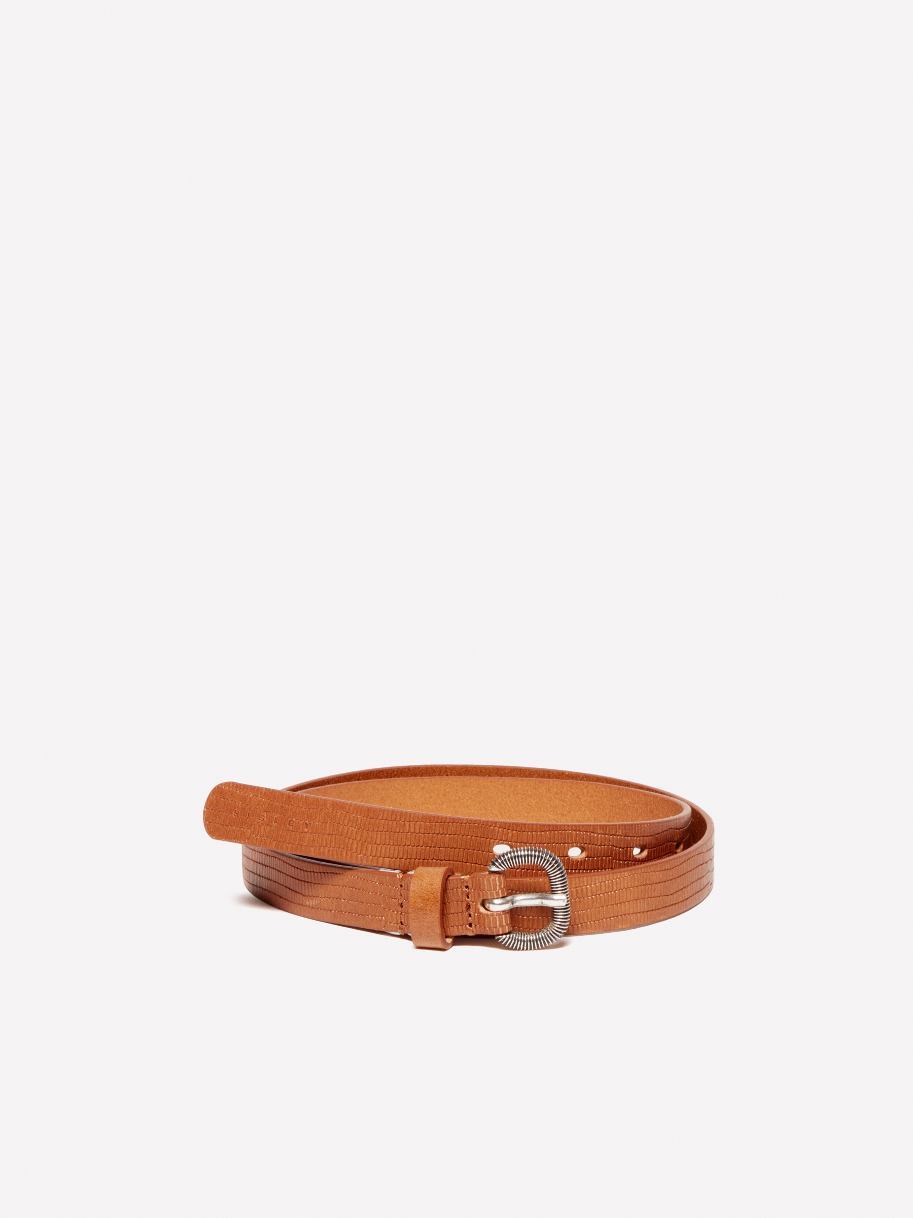 Sisley - Ceinture Fine Camel En 100 % Cuir, Femme, Camel, Taille: XS