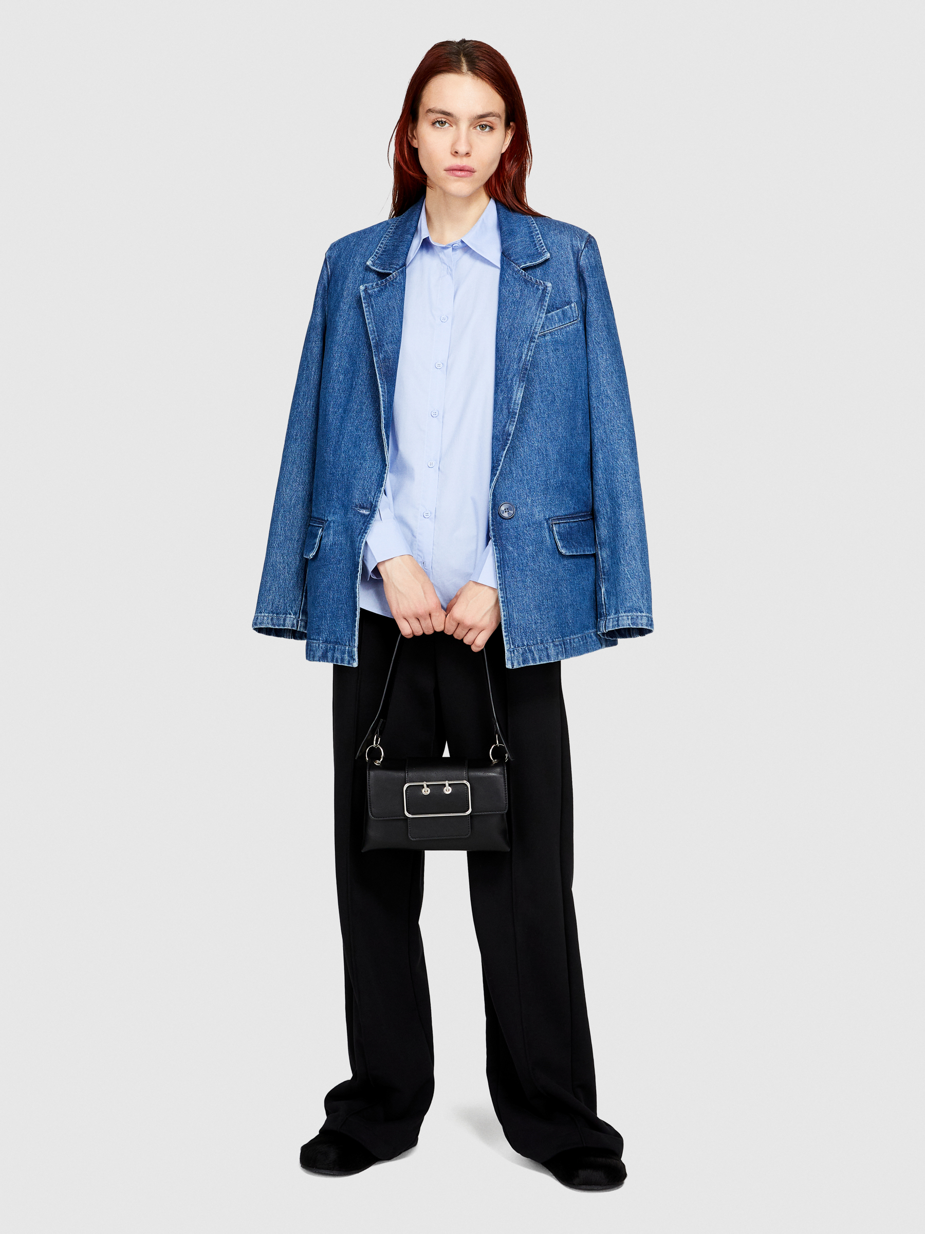 Sisley - Comfort Fit Shirt, Woman, Light Blue, Size: XS
