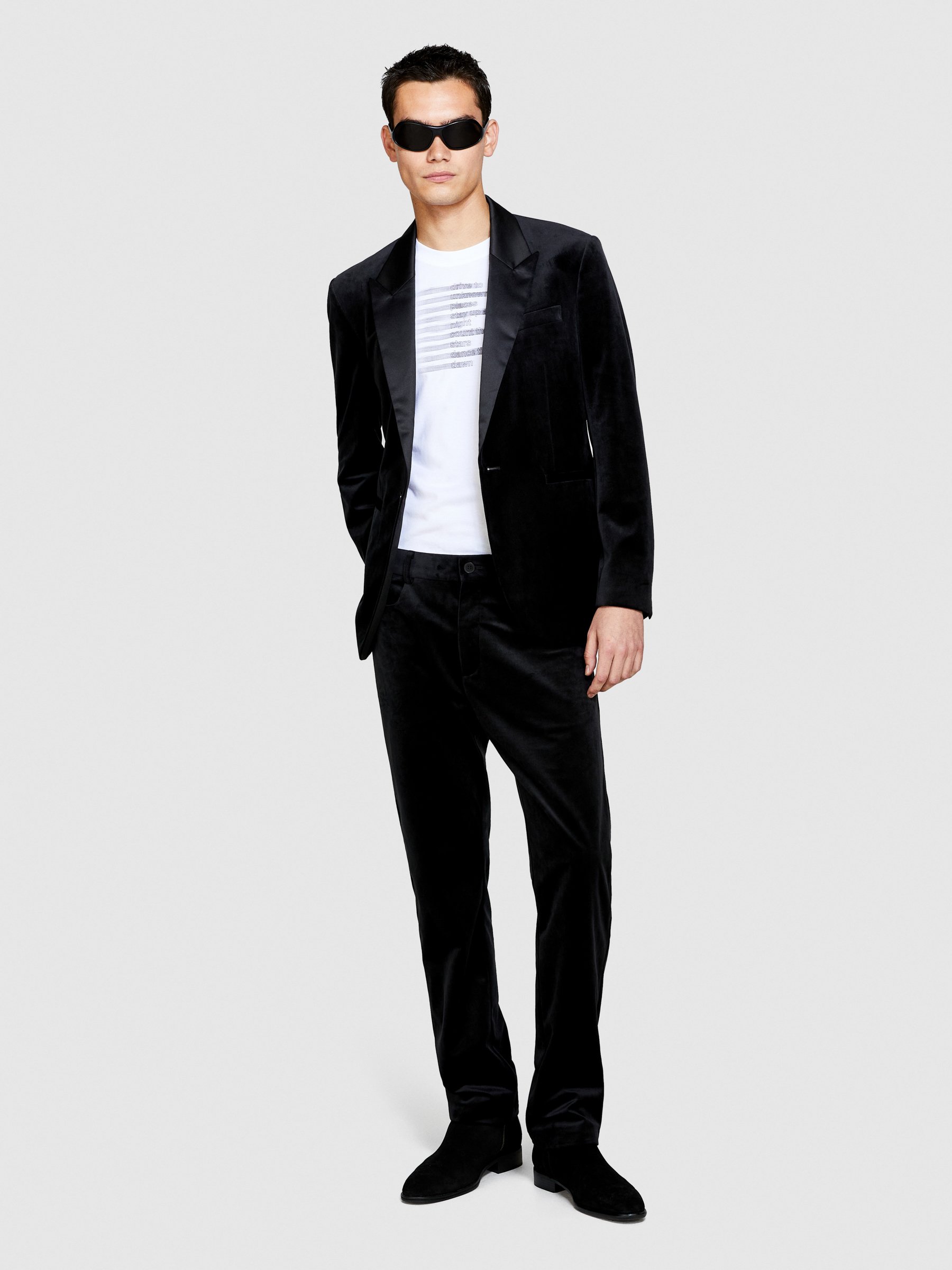 Sisley - Velvet Jacket, Man, Black, Size: 48