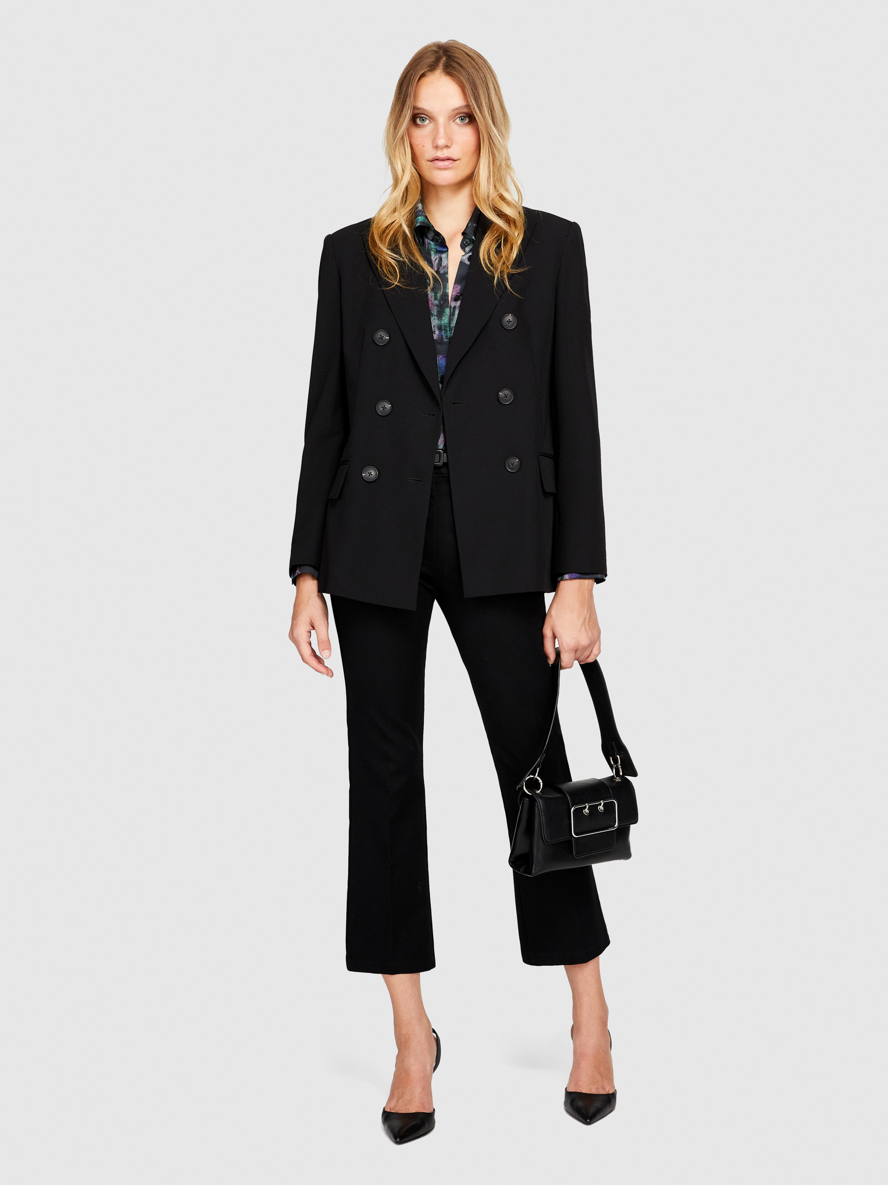 Sisley - Slim Fit Trousers, Woman, Black, Size: 40