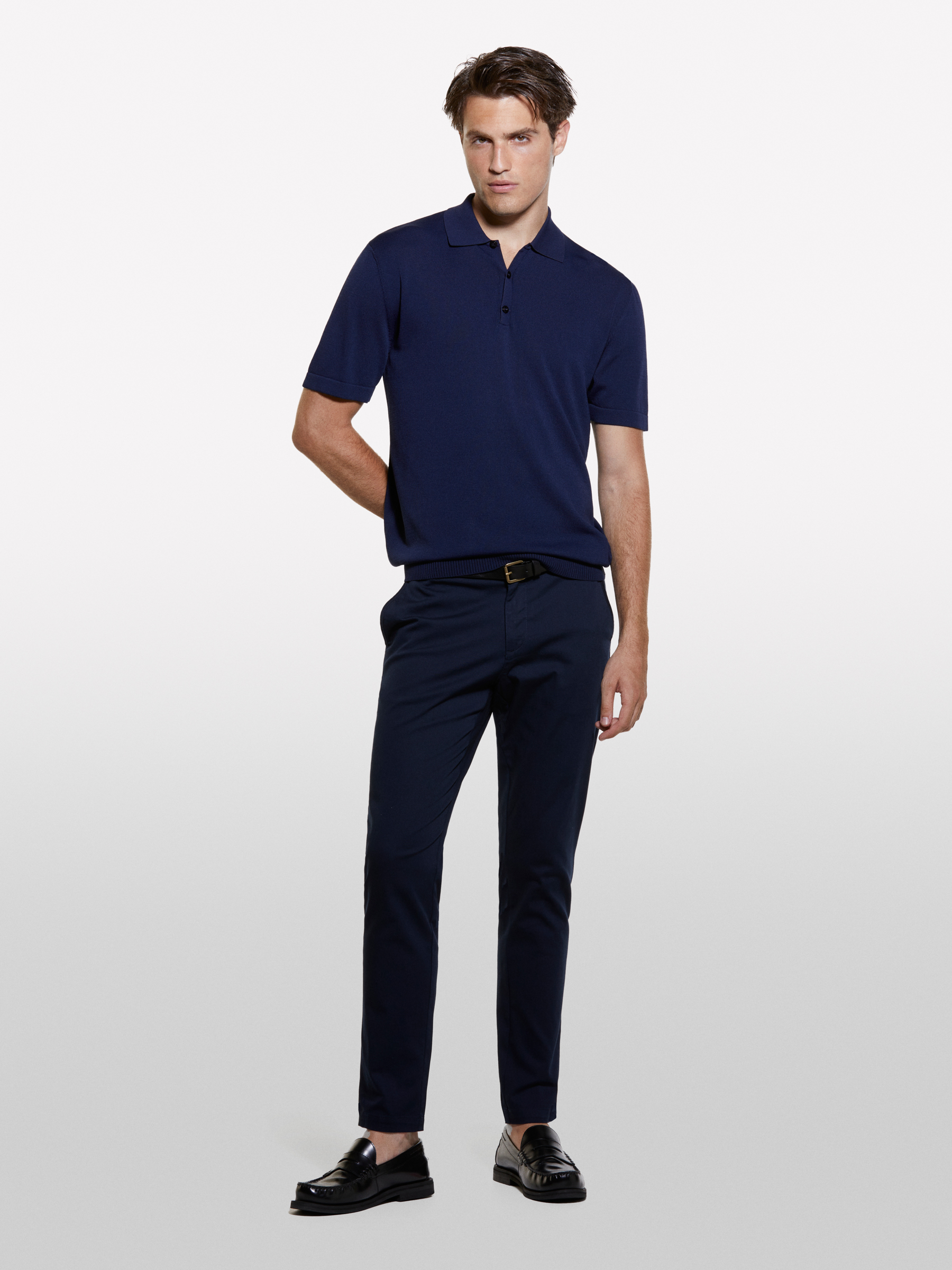 Sisley - Pantalon Chino Slim Bleu Foncé, Homme, Bleu Foncé, Taille: 56