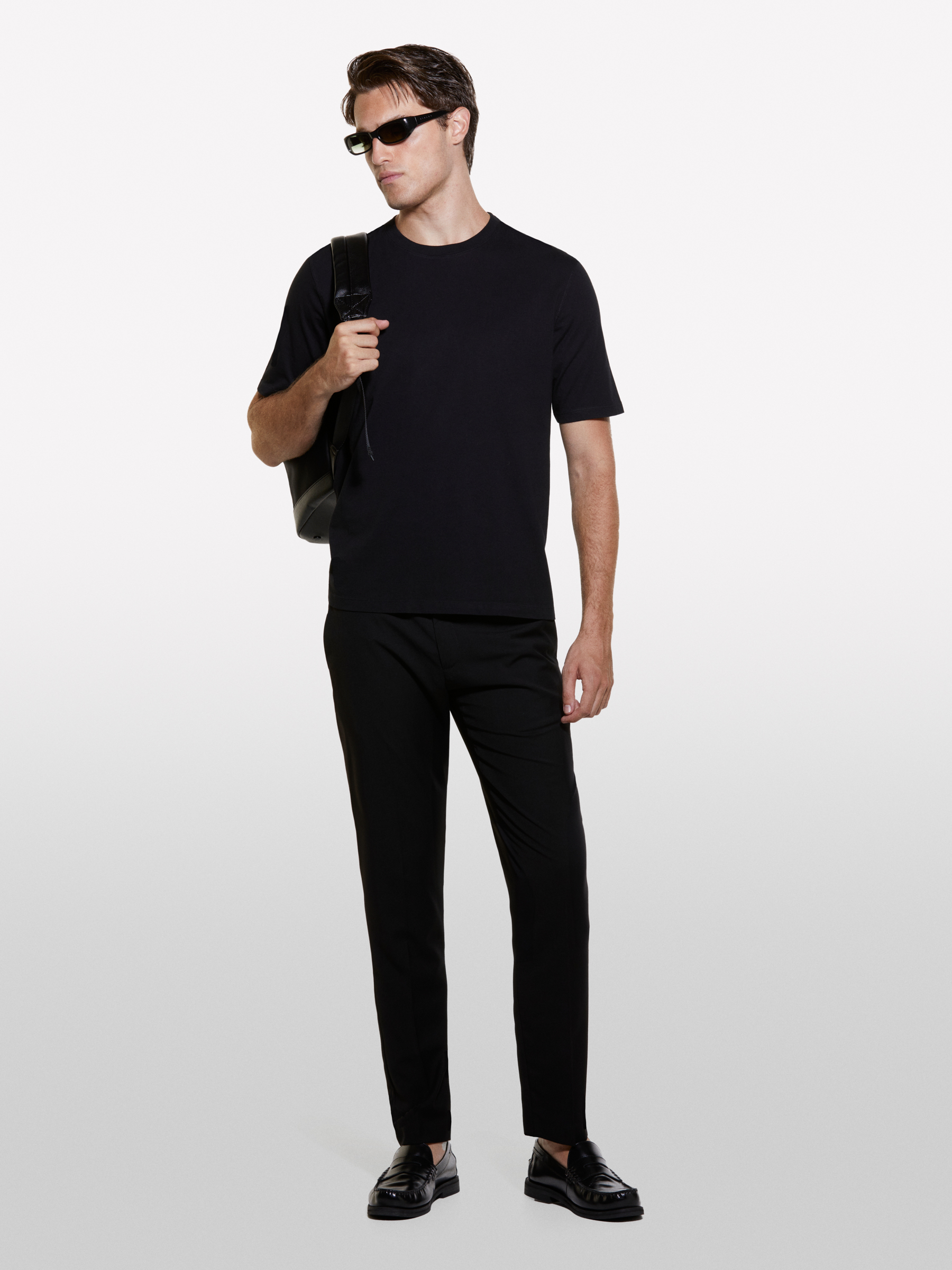 Sisley - T-shirt Noir À Col Rond En 100 % Coton Bio, Homme, Noir, Taille: XL