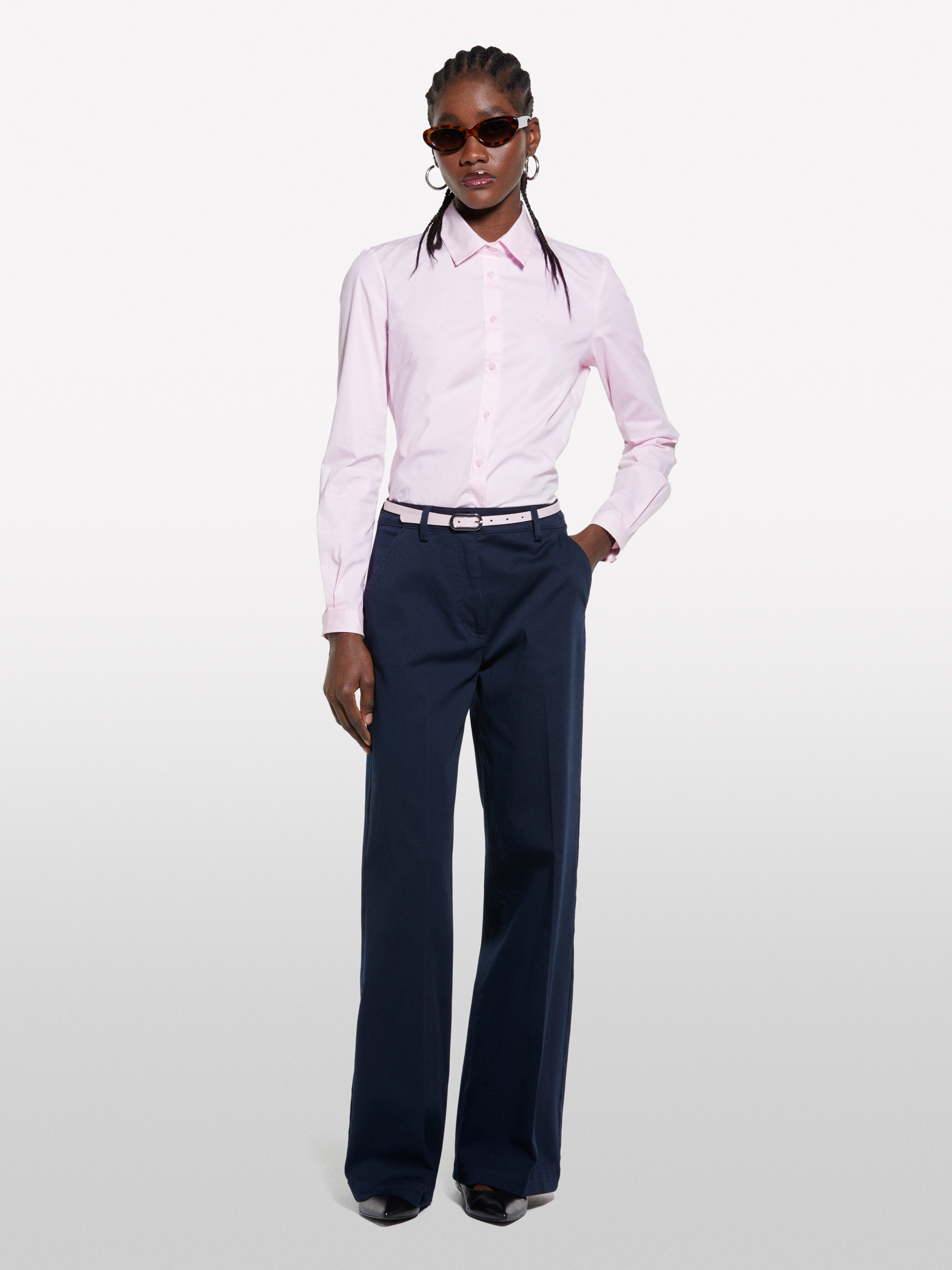  Sisley - Παντελόνι Wide Leg Μπλε Σκούρο, θήλυ, Σκουρο Μπλε, μέγεθος: 48 2025