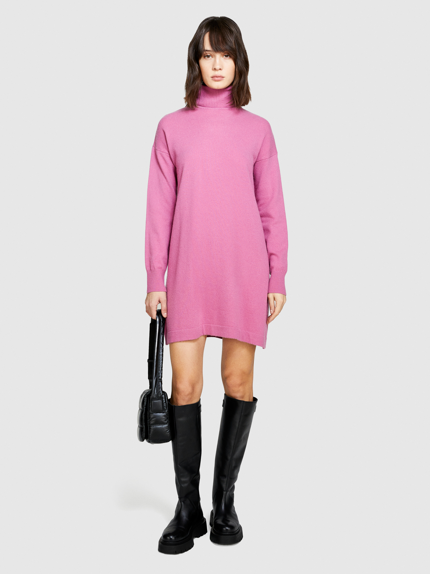 Sisley - Short Sweater Dress, Woman, Pink, Size: L