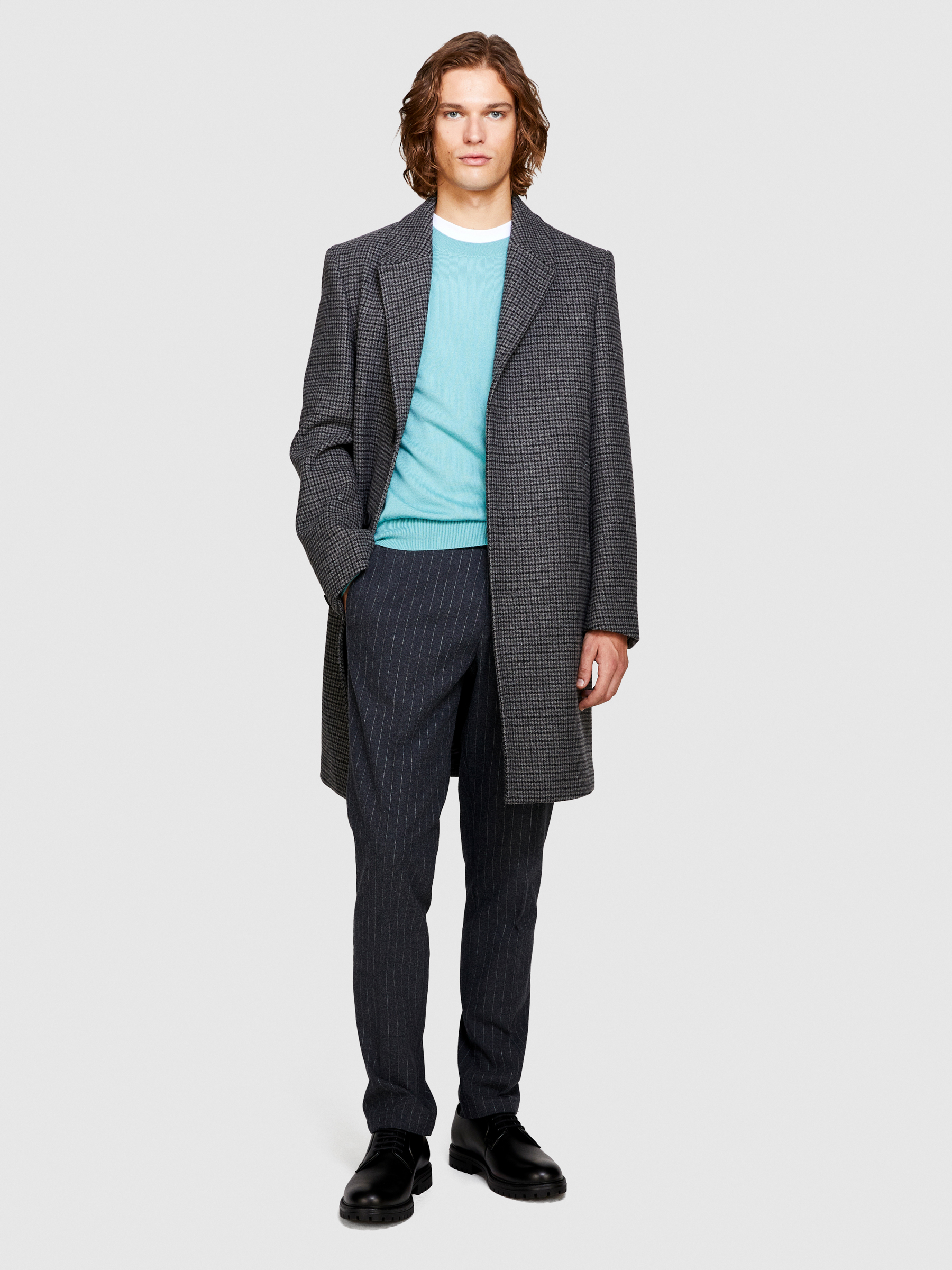 Sisley - Yarn Dyed Trousers, Man, Dark Gray, Size: 54