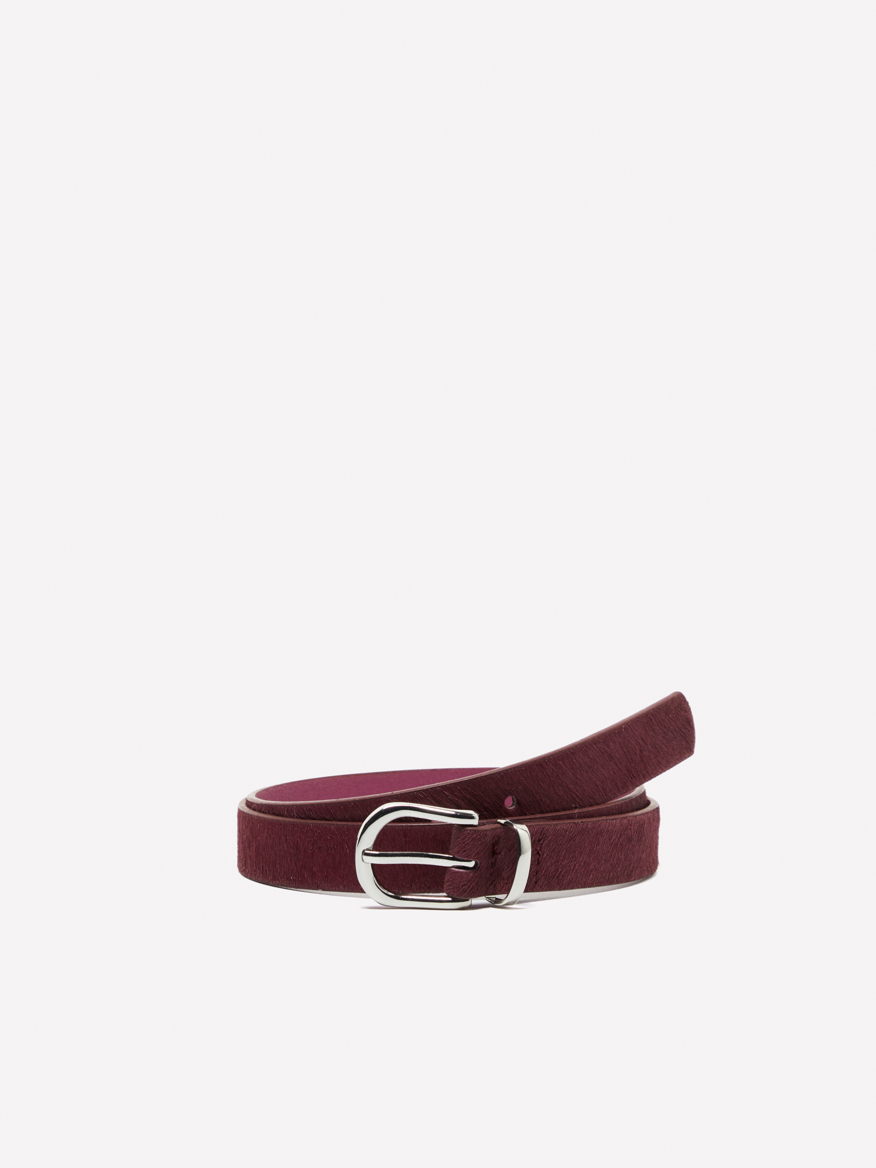 Sisley - Ceinture Bordeaux Effet Poulain, Femme, Bordeaux, Taille: L
