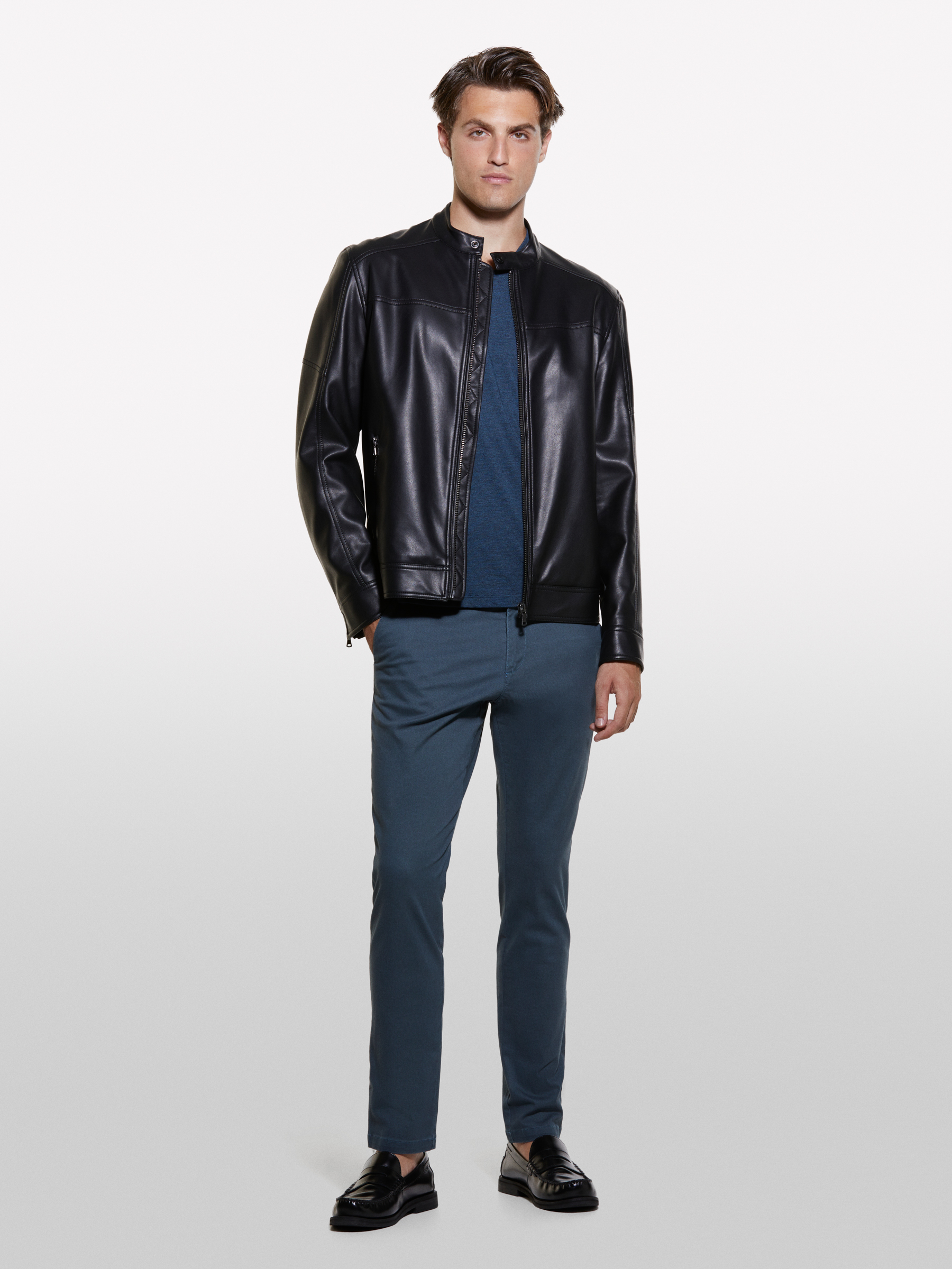 Sisley - Chino Slim Imprimé Bleu Foncé, Homme, Bleu Foncé, Taille: 56