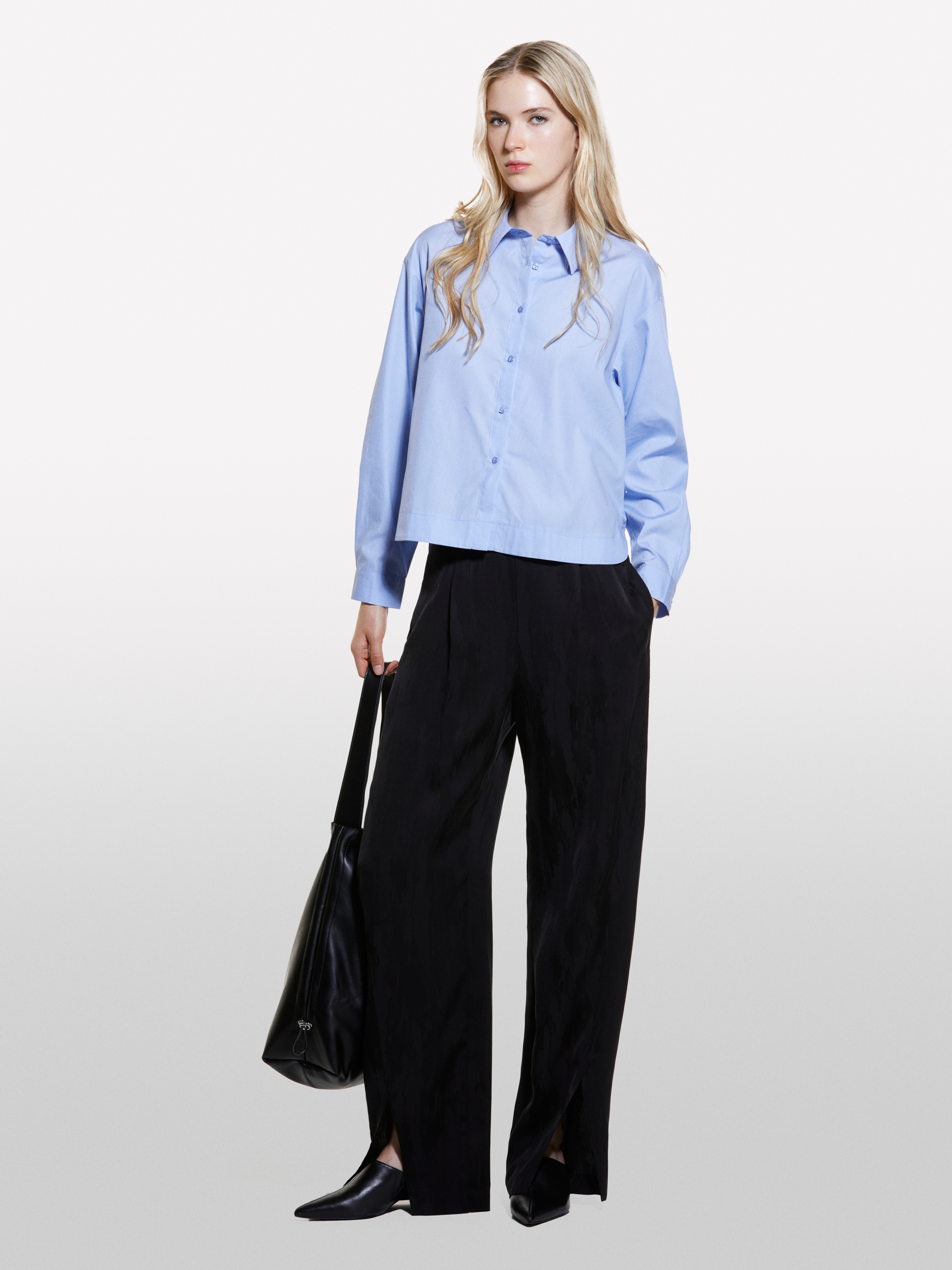 Sisley - Chemise Oversize Bleu Ciel, Femme, Bleu Clair, Taille: XS