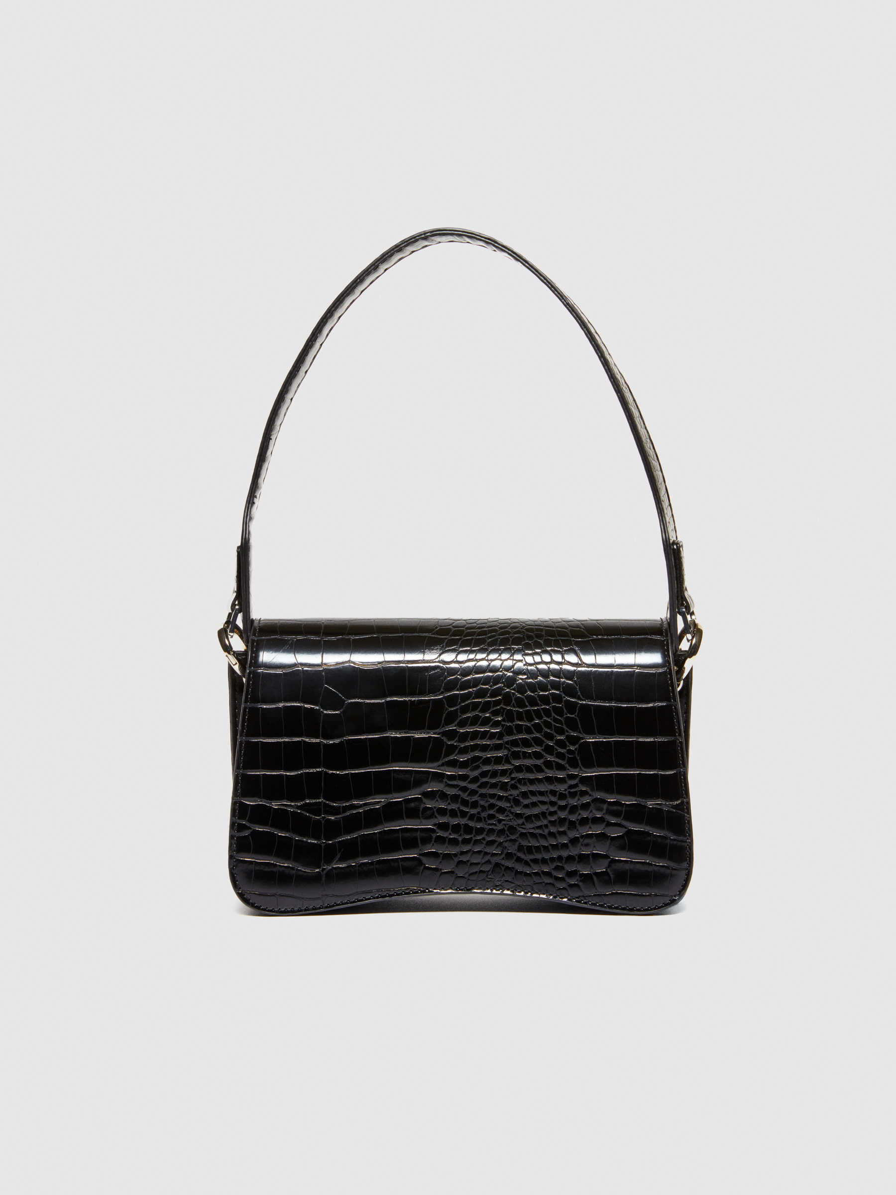 Sisley - Croc Print Bag, Woman, Black, Size: ST