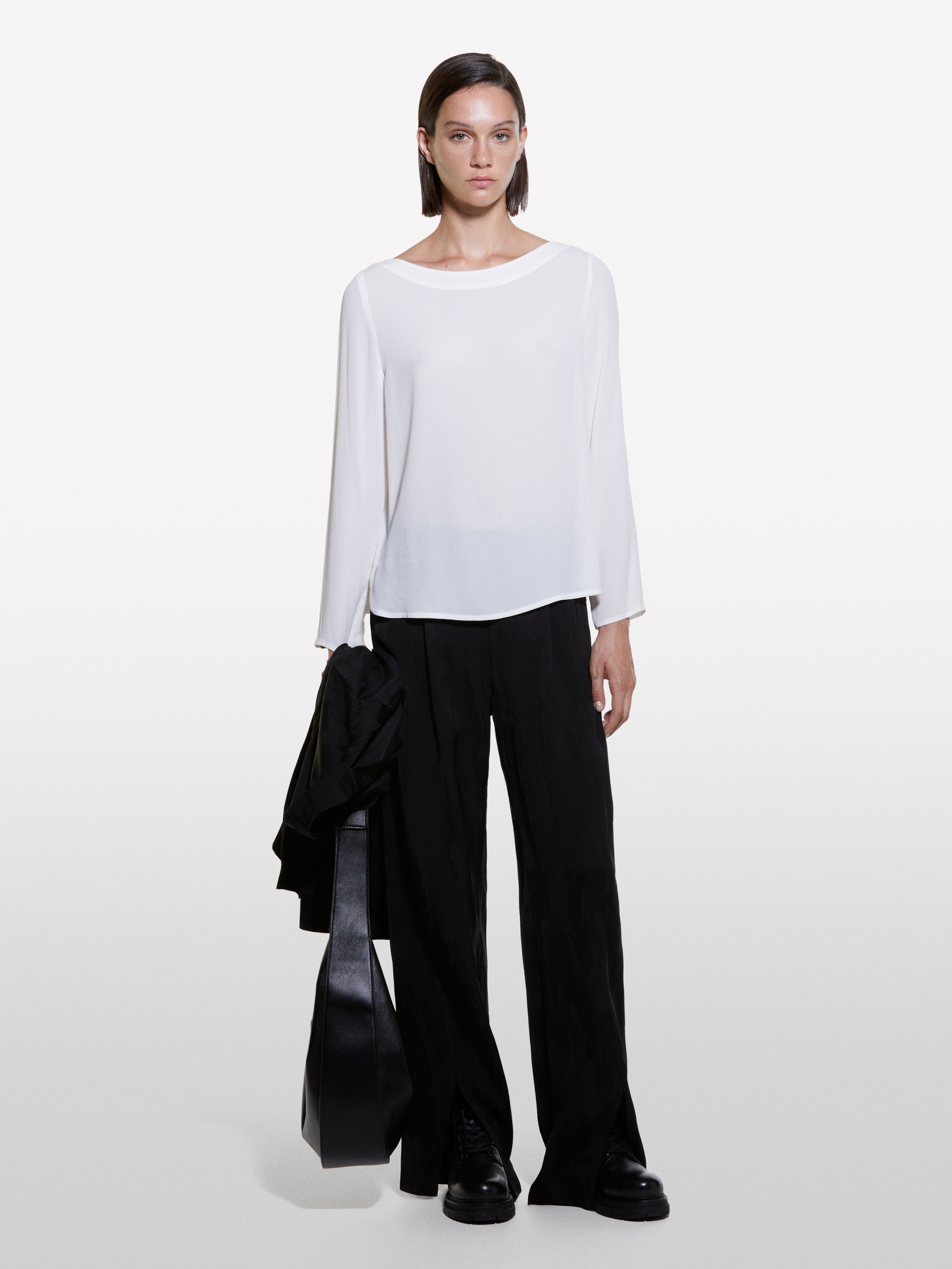 Sisley - Blouse Blanche À Encolure Bateau, Femme, Blanc, Taille: XS