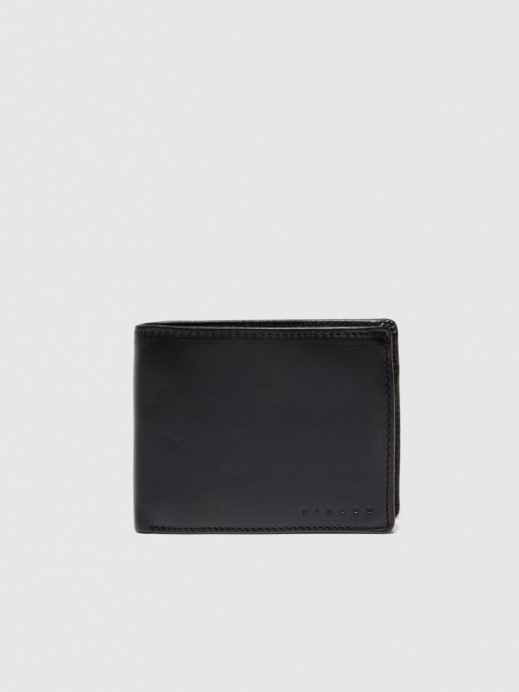 Sisley - 100% Leather Wallet, Man, Black, Size: ST