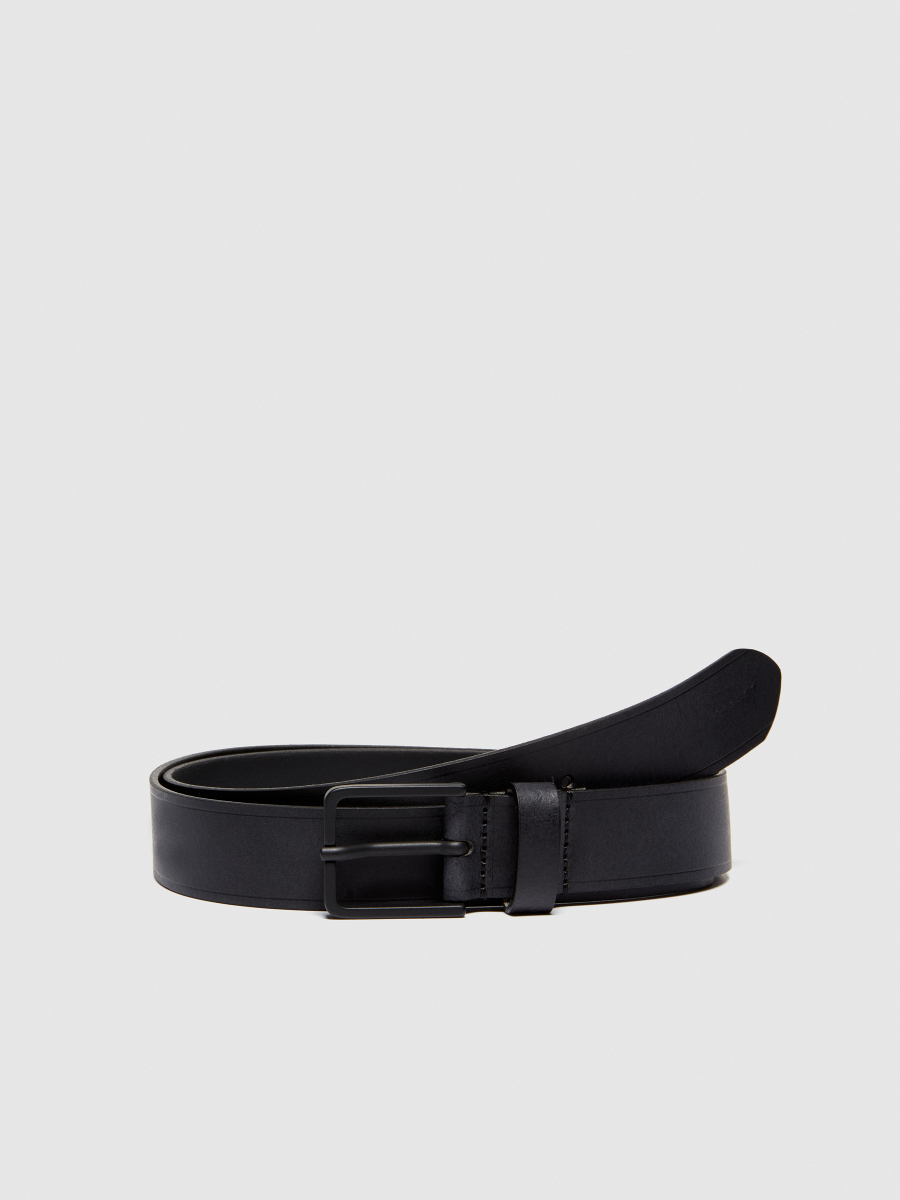 Sisley - Leather Belt, Man, Black, Size: XL