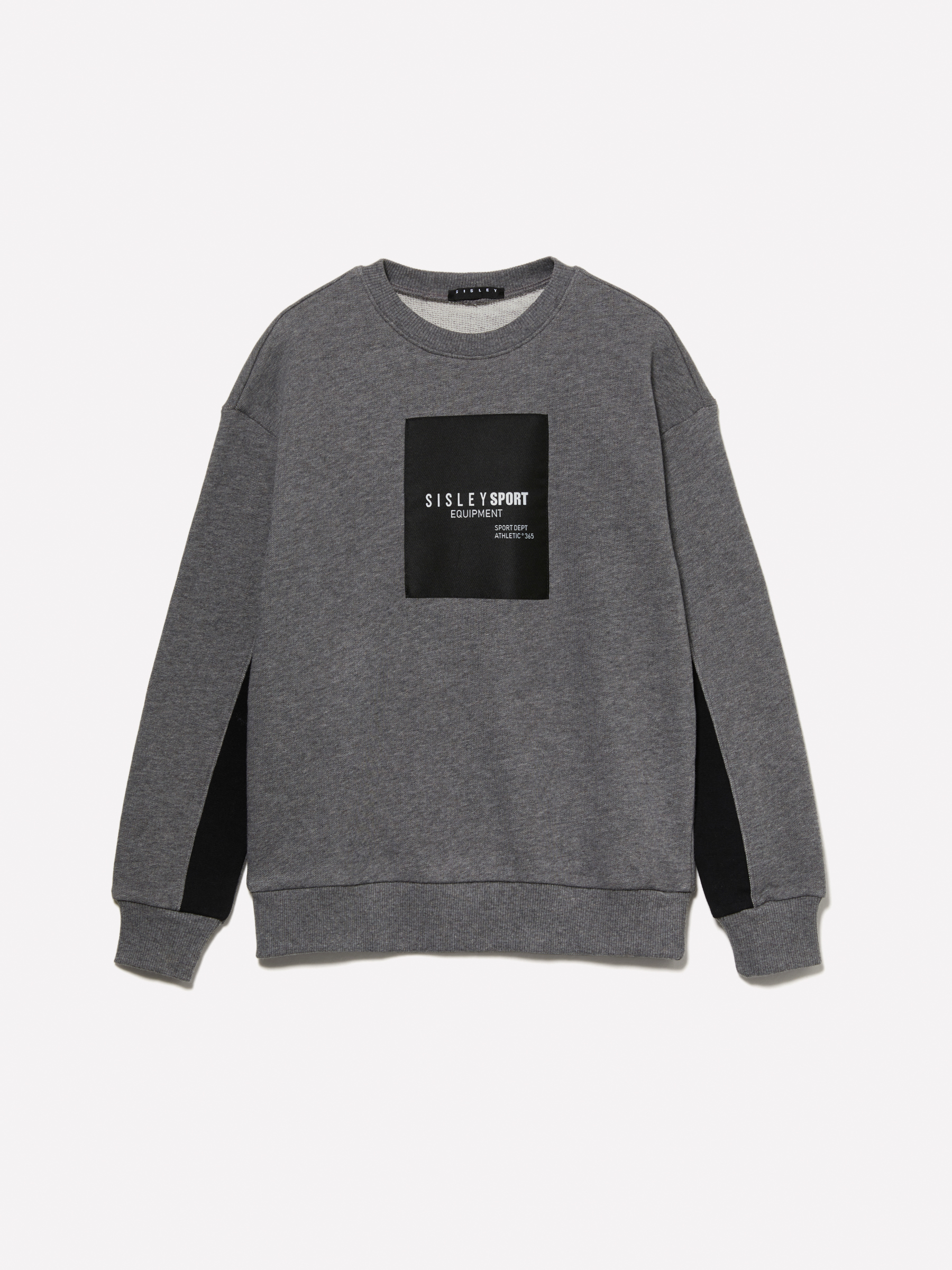 Sisley Young - Sweat Gris À Étiquette Siglée, Homme, Gris, Taille: XS