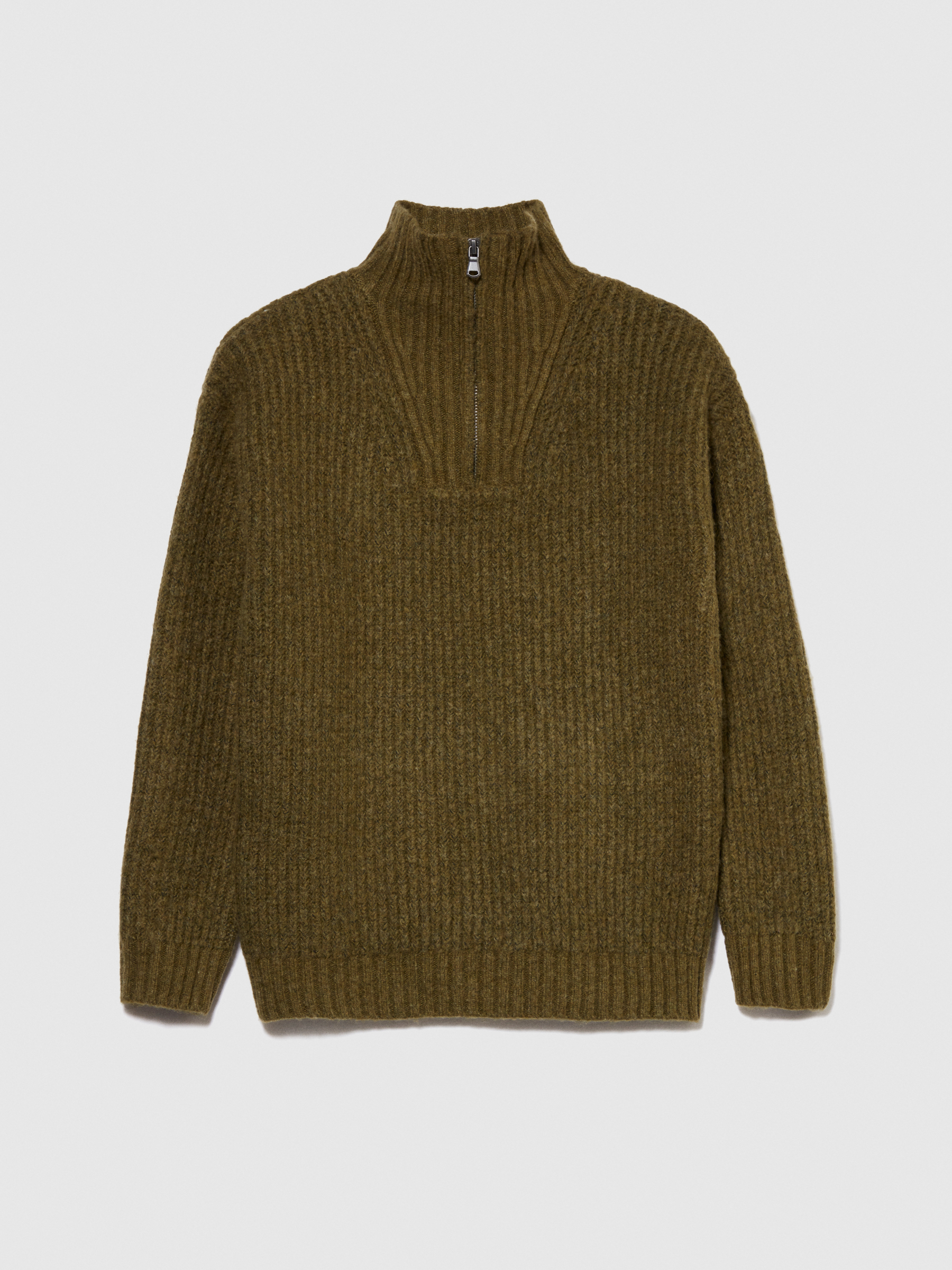 Sisley Young - Sweater With High Neck, Man, Military Green, Size: KL