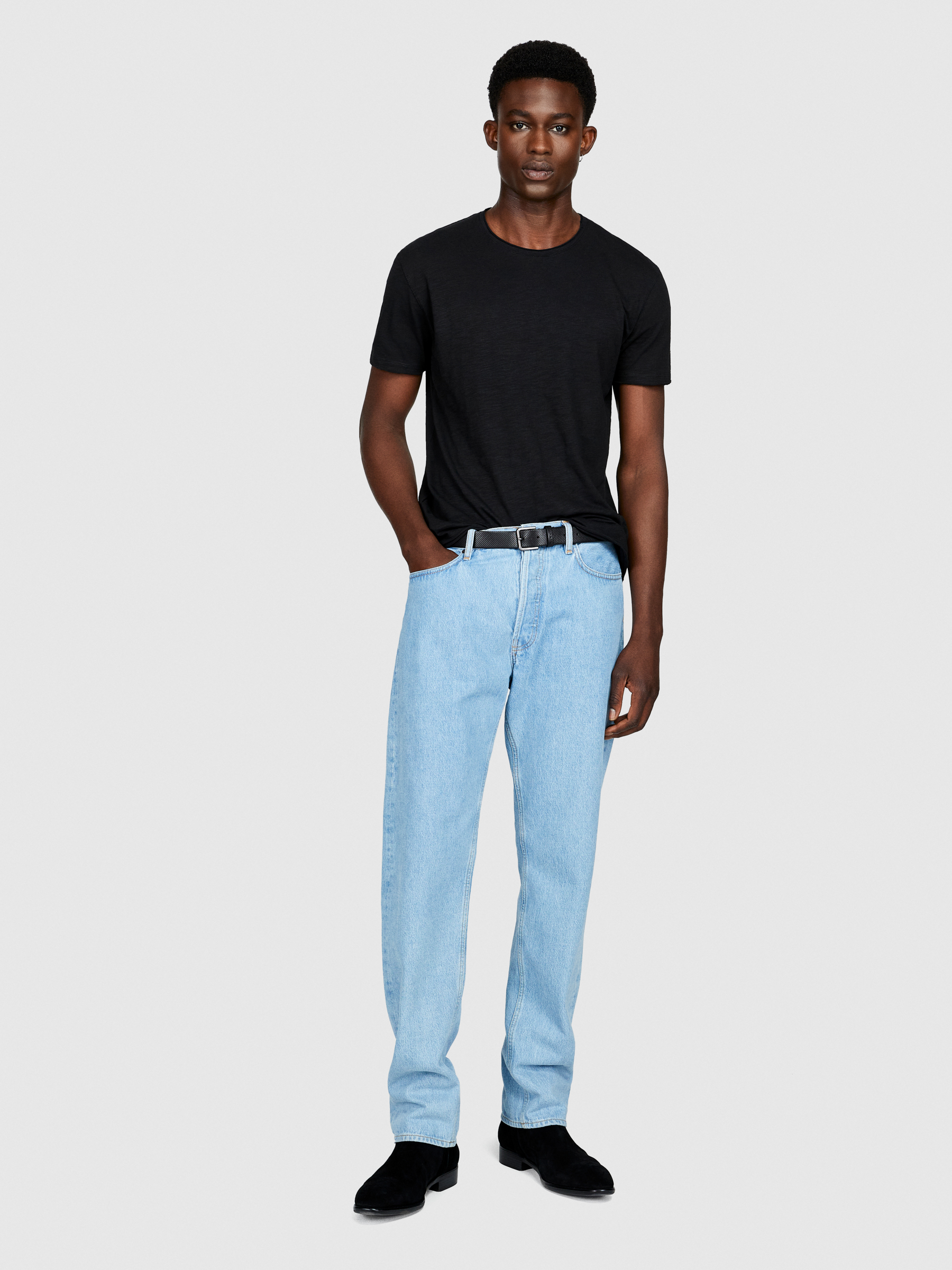Sisley - Slim Fit T-shirt, Man, Black, Size: XL