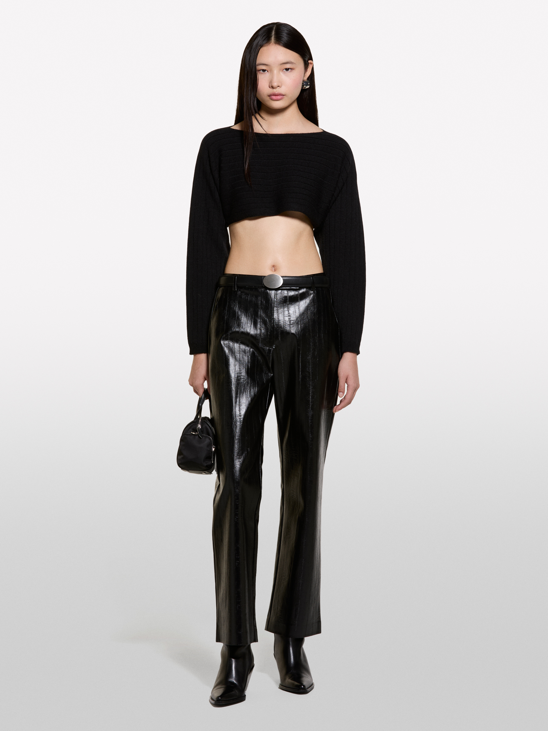 Sisley - Boléro Noir En Maille, Femme, Noir, Taille: S