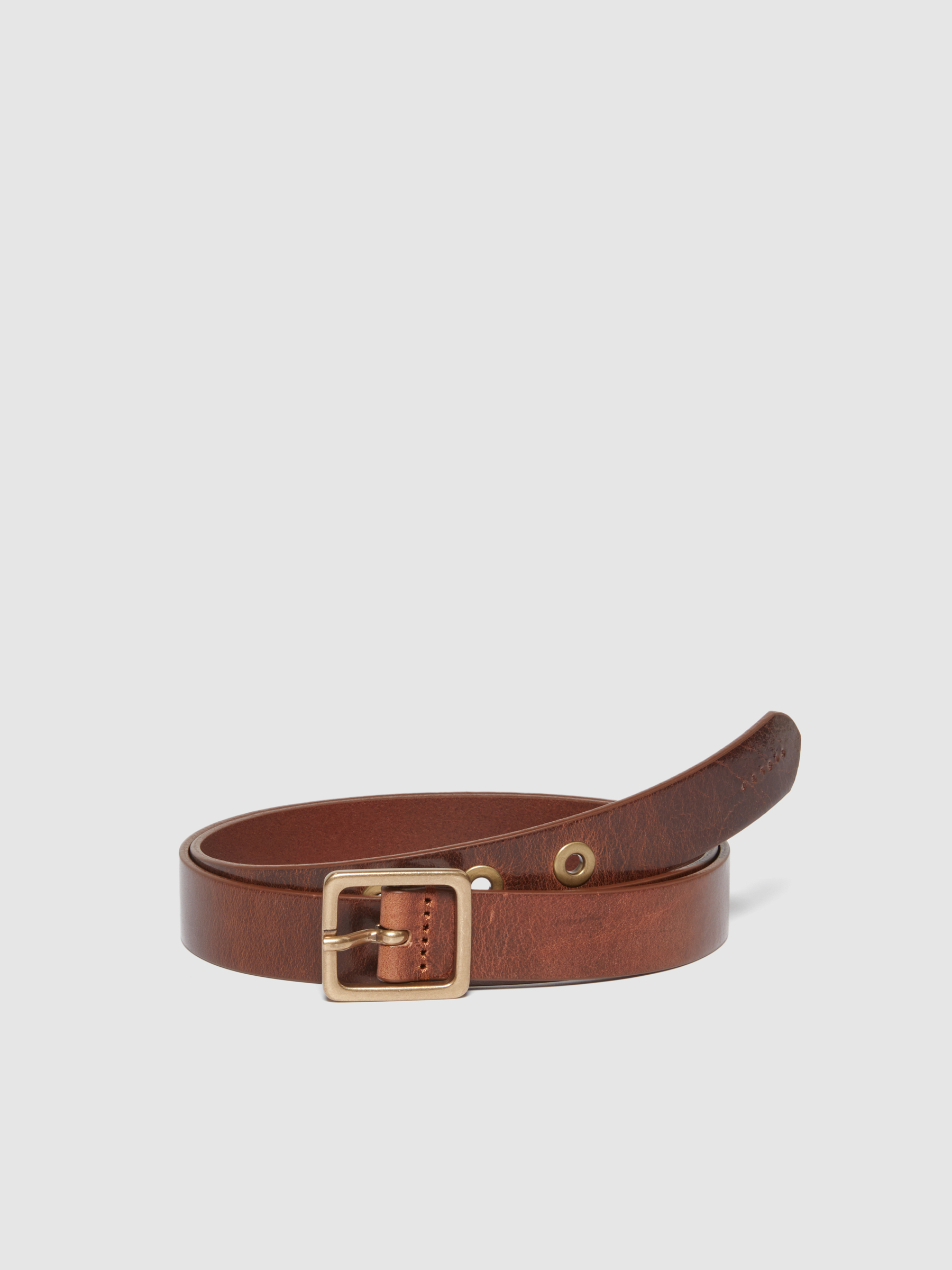 Sisley - Leather Belt With Eyelets, Woman, Brown, Size: XS