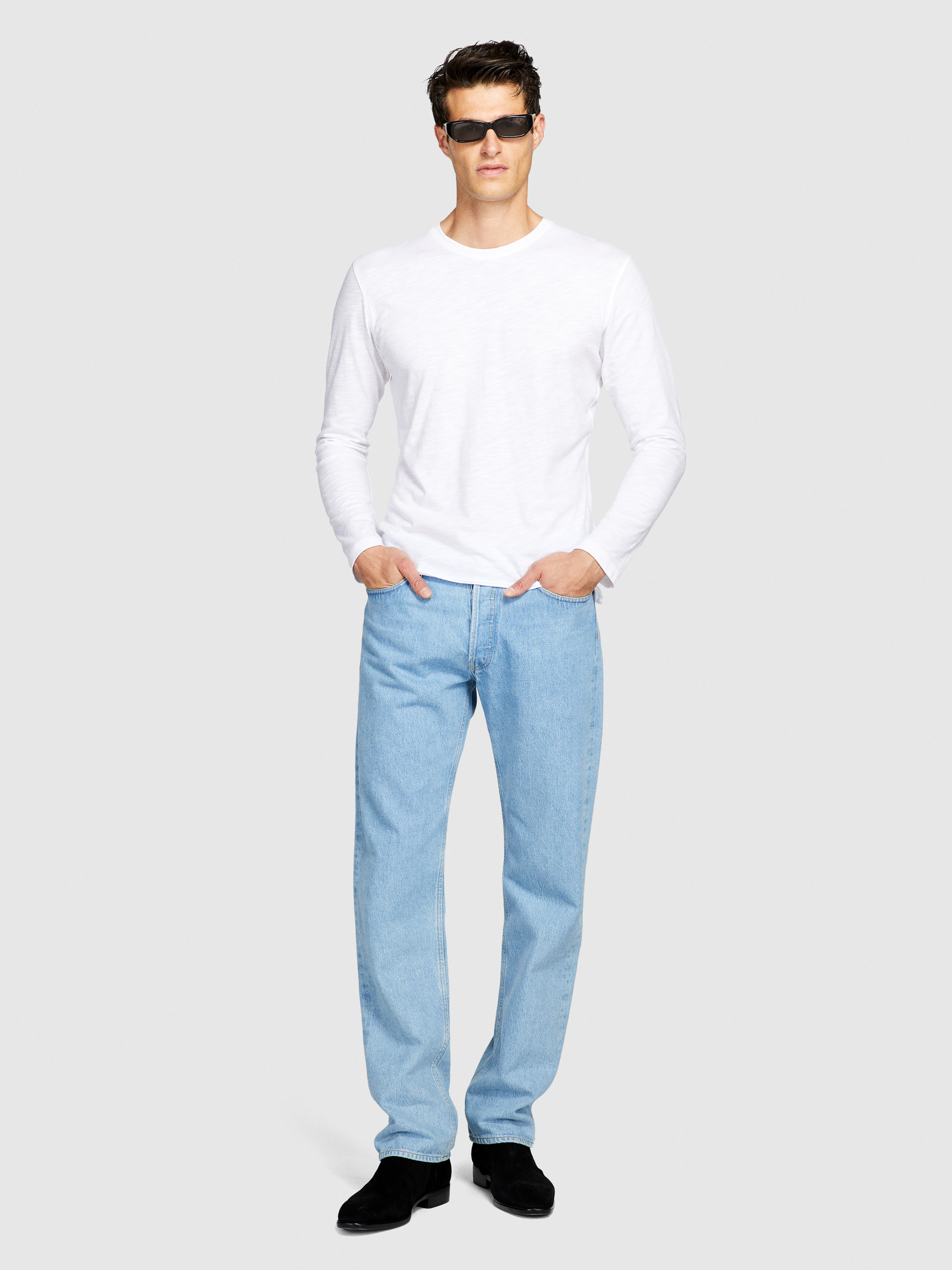 Sisley - Long Sleeve T-shirt, Man, White, Size: L