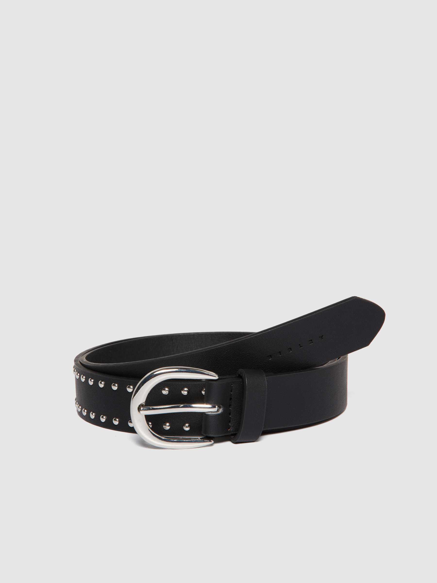 Sisley - Belt With Studs, Woman, Black, Size: M