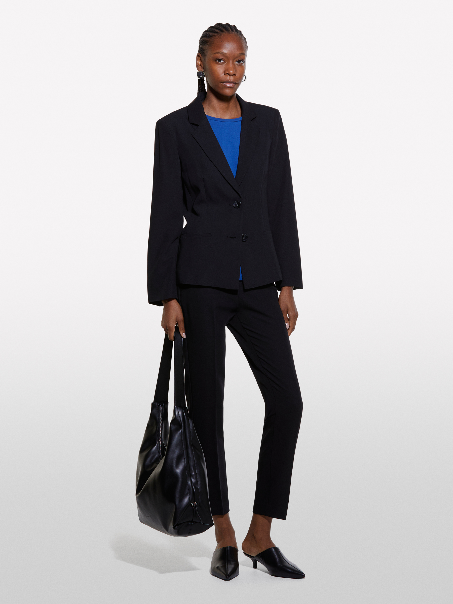 Sisley - Blazer Ajusté Noir, Femme, Noir, Taille: 48